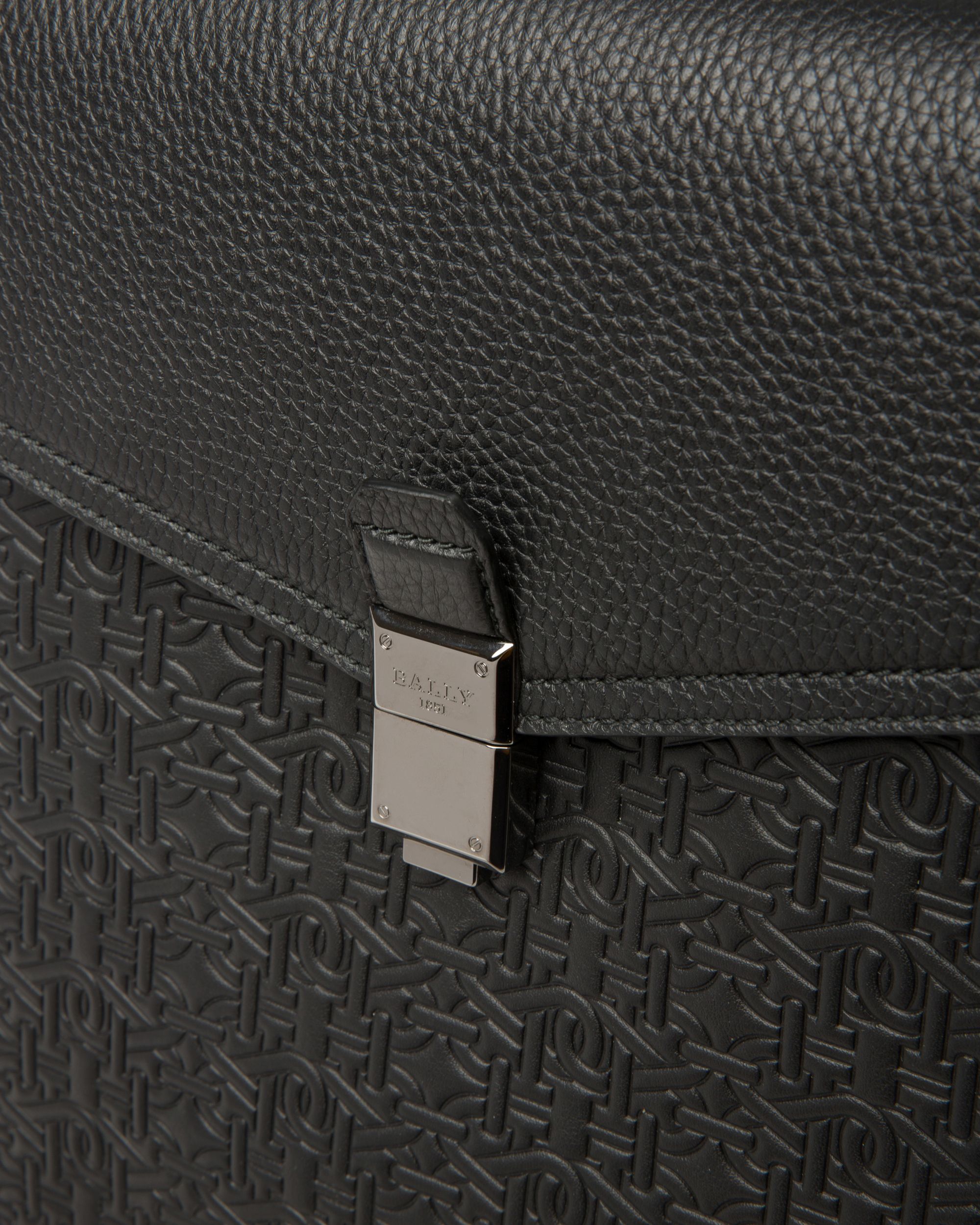 Bickie Leather Tote Bag In Black - Men's - Bally - 04