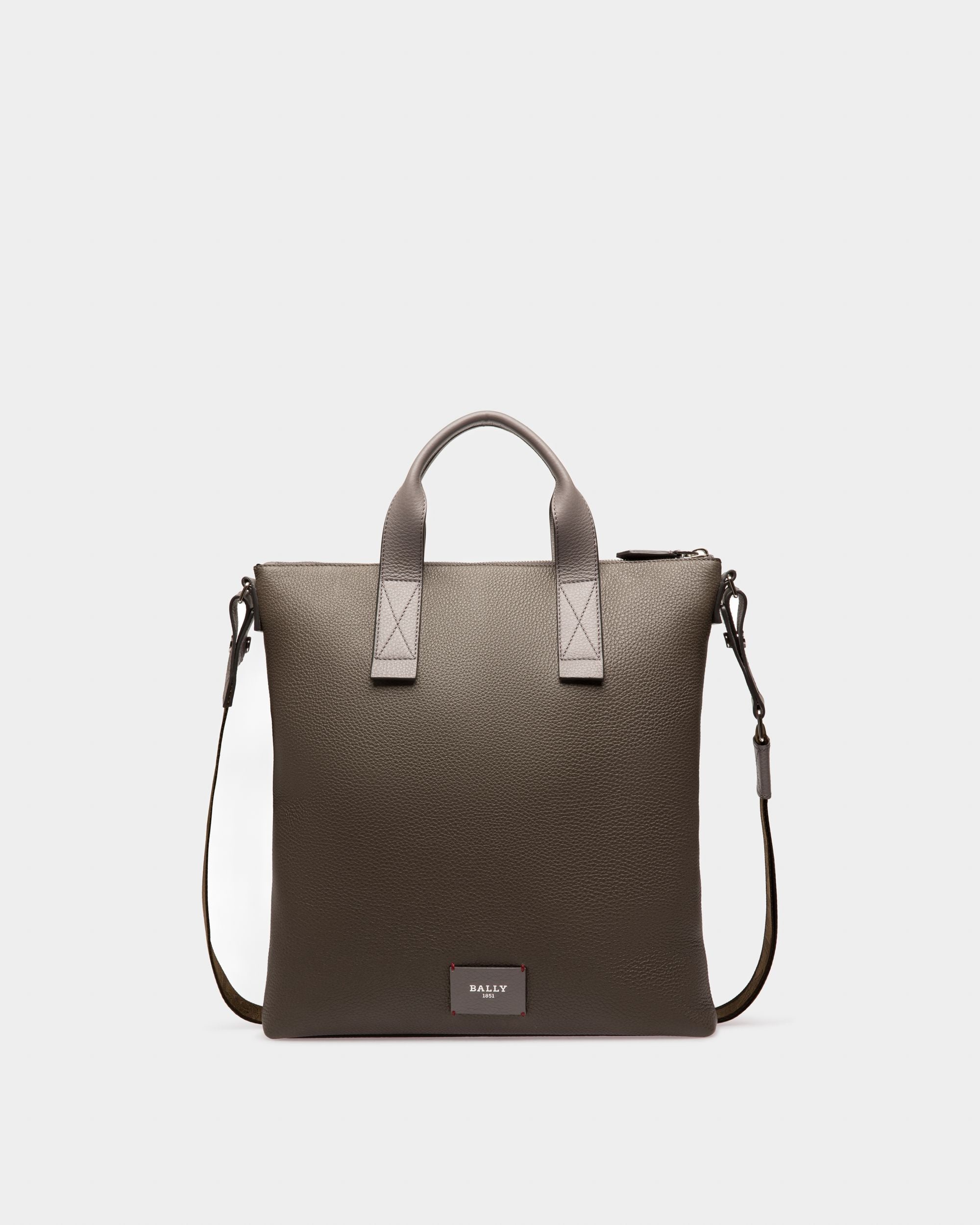 Higgins Leather Tote In Army Green - Men's - Bally - 02