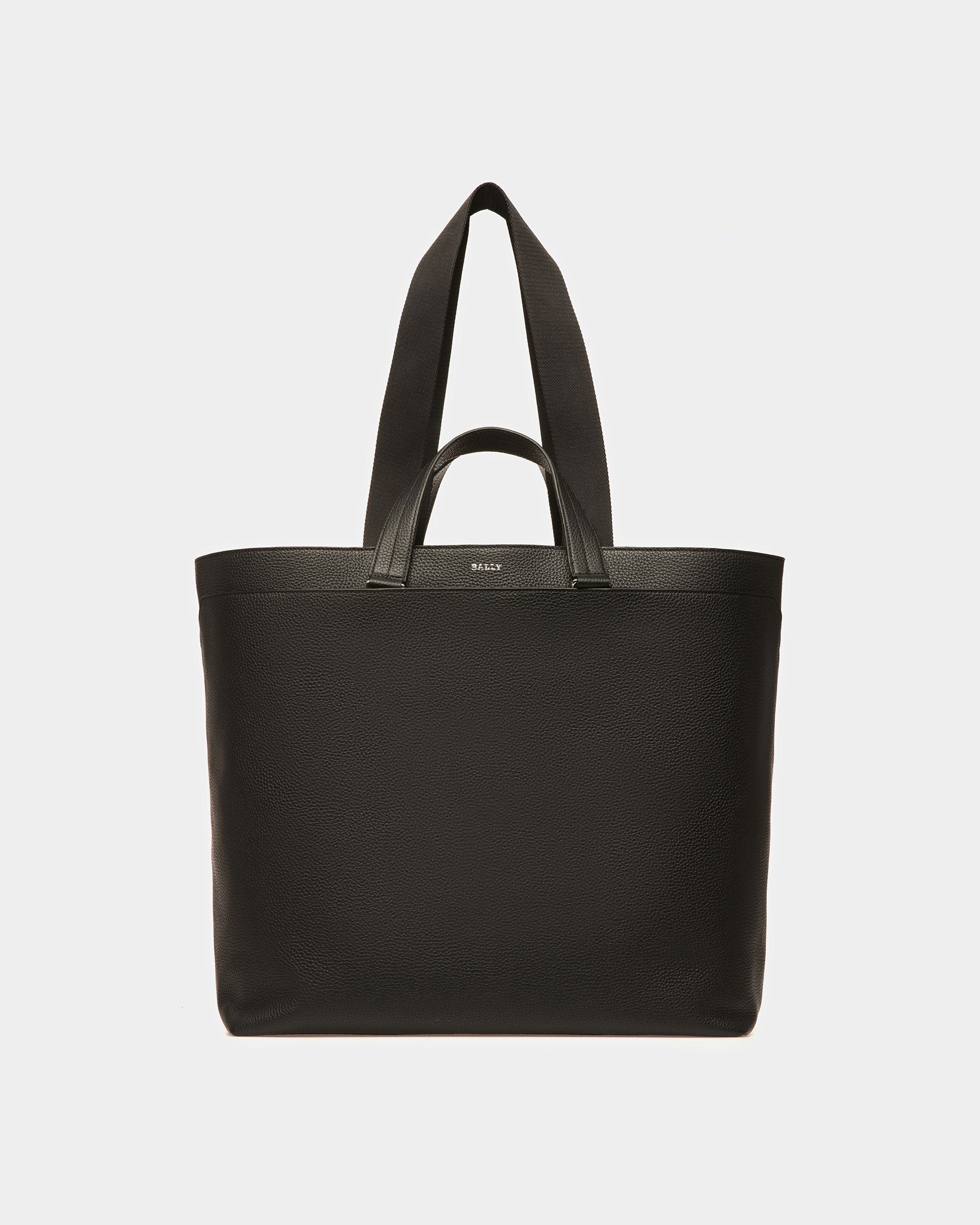 Havid Leather Tote In Black And Palladium - Men's - Bally - 01