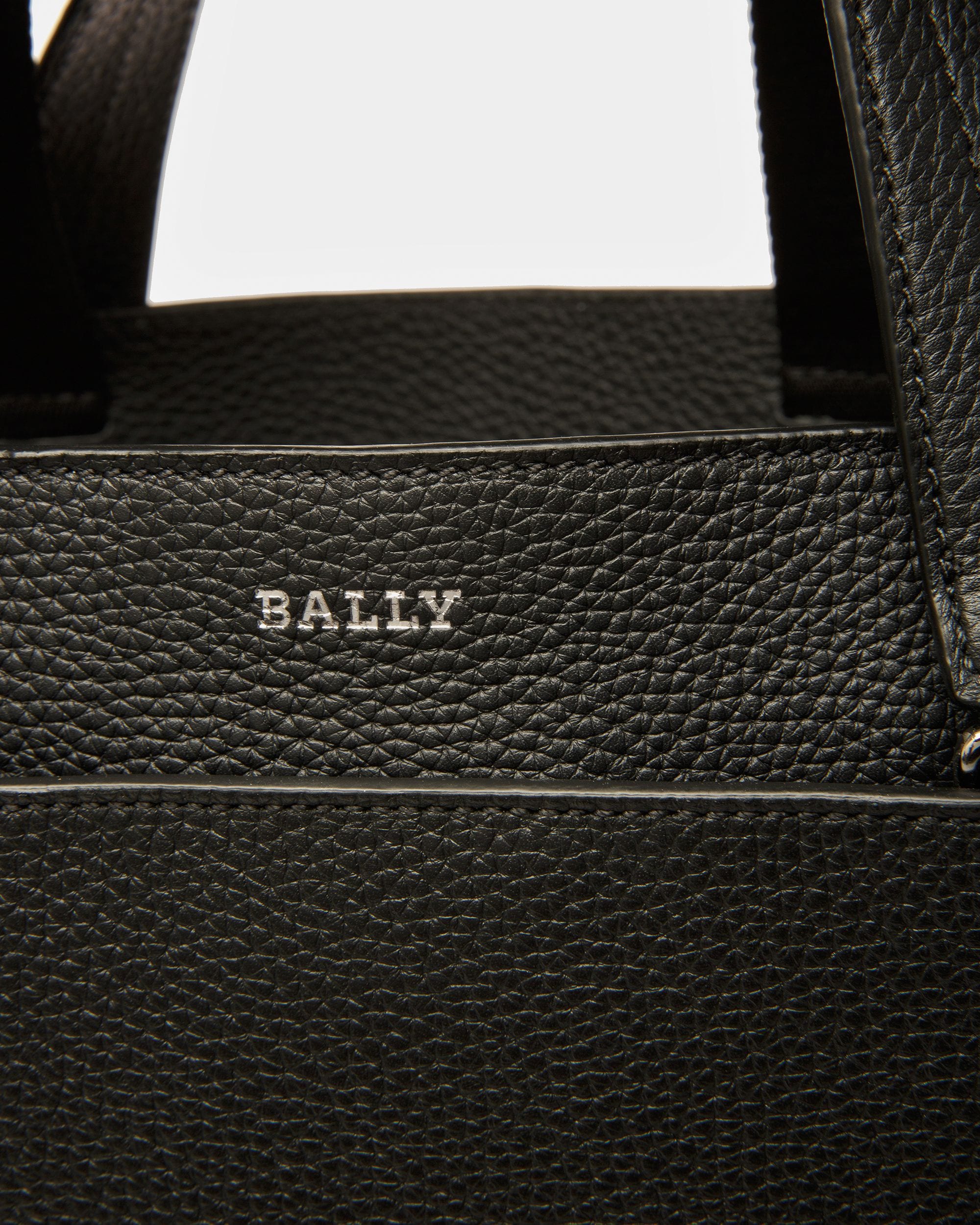 Havid Leather Tote In Black And Palladium - Men's - Bally - 05