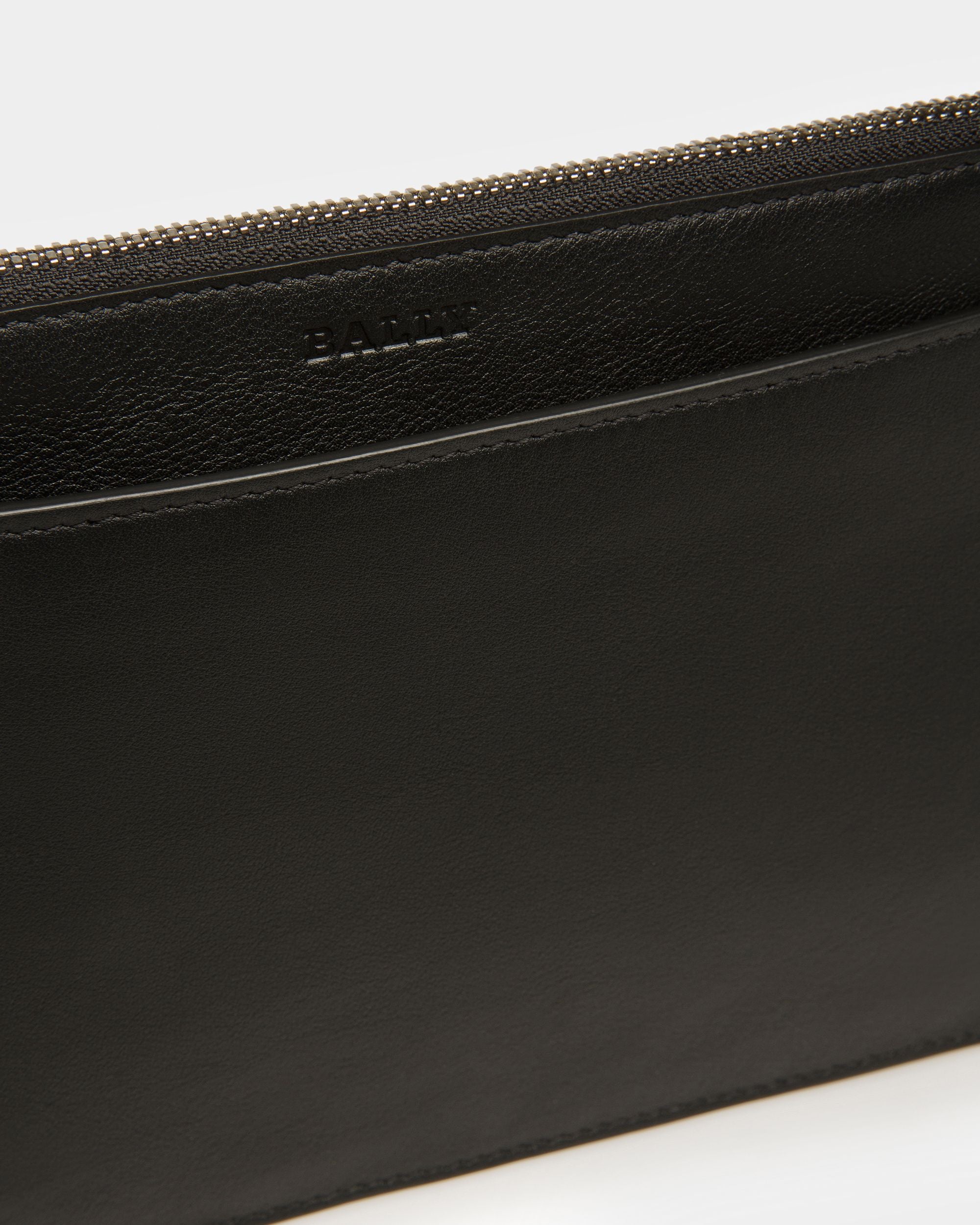 Havid Leather Tote In Black And Palladium - Men's - Bally - 10