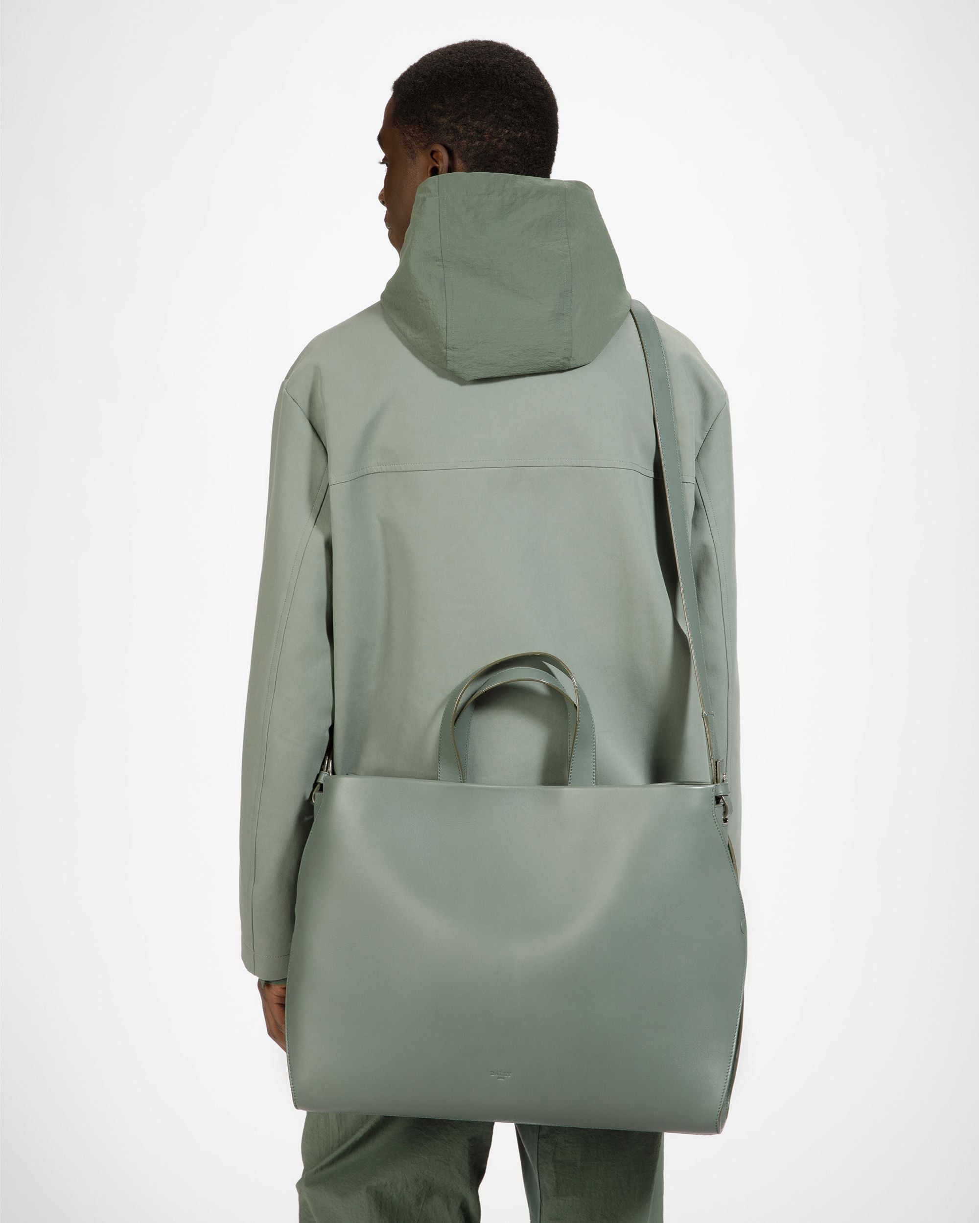 Arbona Leather Tote In Sage - Men's - Bally - 03