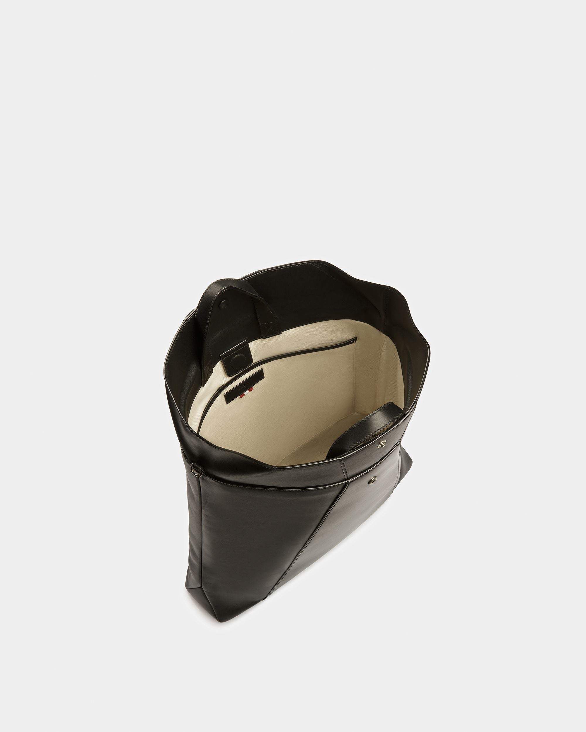 Ashy Leather Tote In Black - Men's - Bally - 04