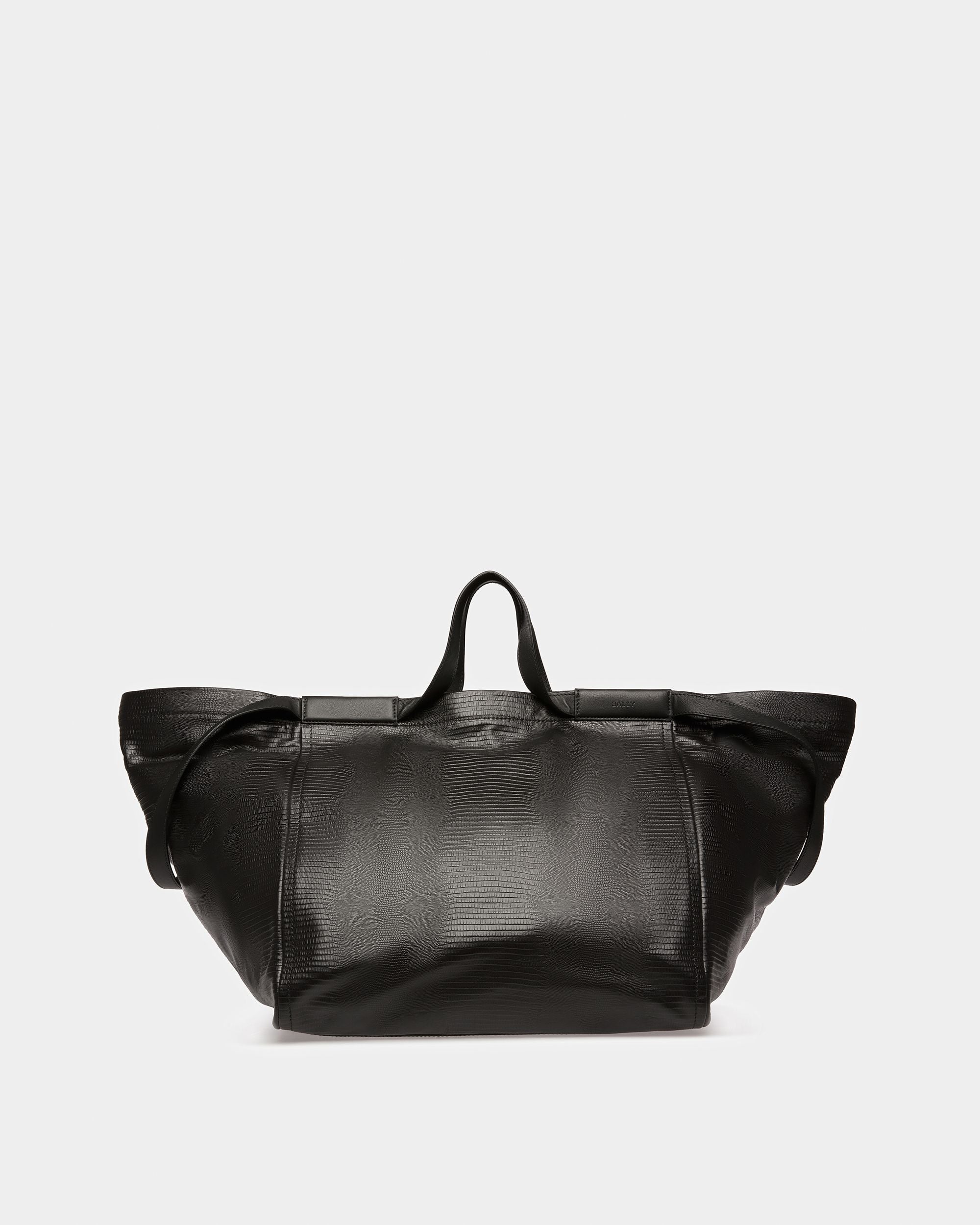 Billboard Leather Tote In Black And Ruthenium - Men's - Bally - 01