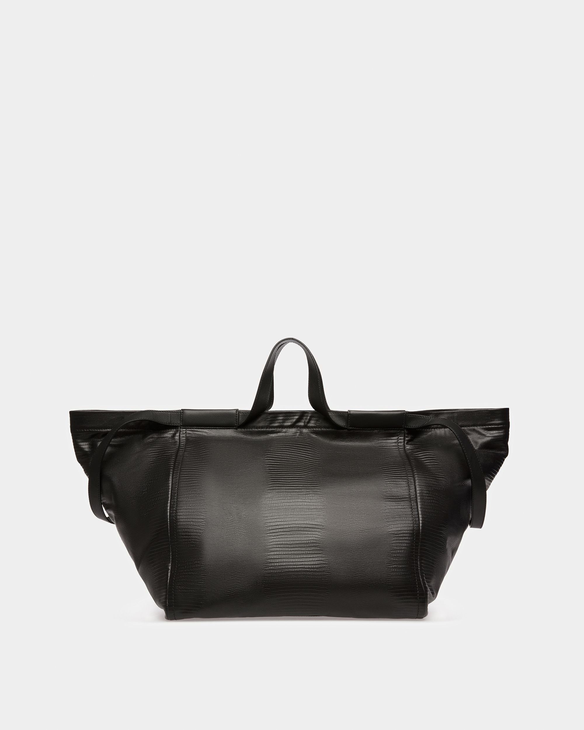 Billboard Leather Tote In Black And Ruthenium - Men's - Bally - 02