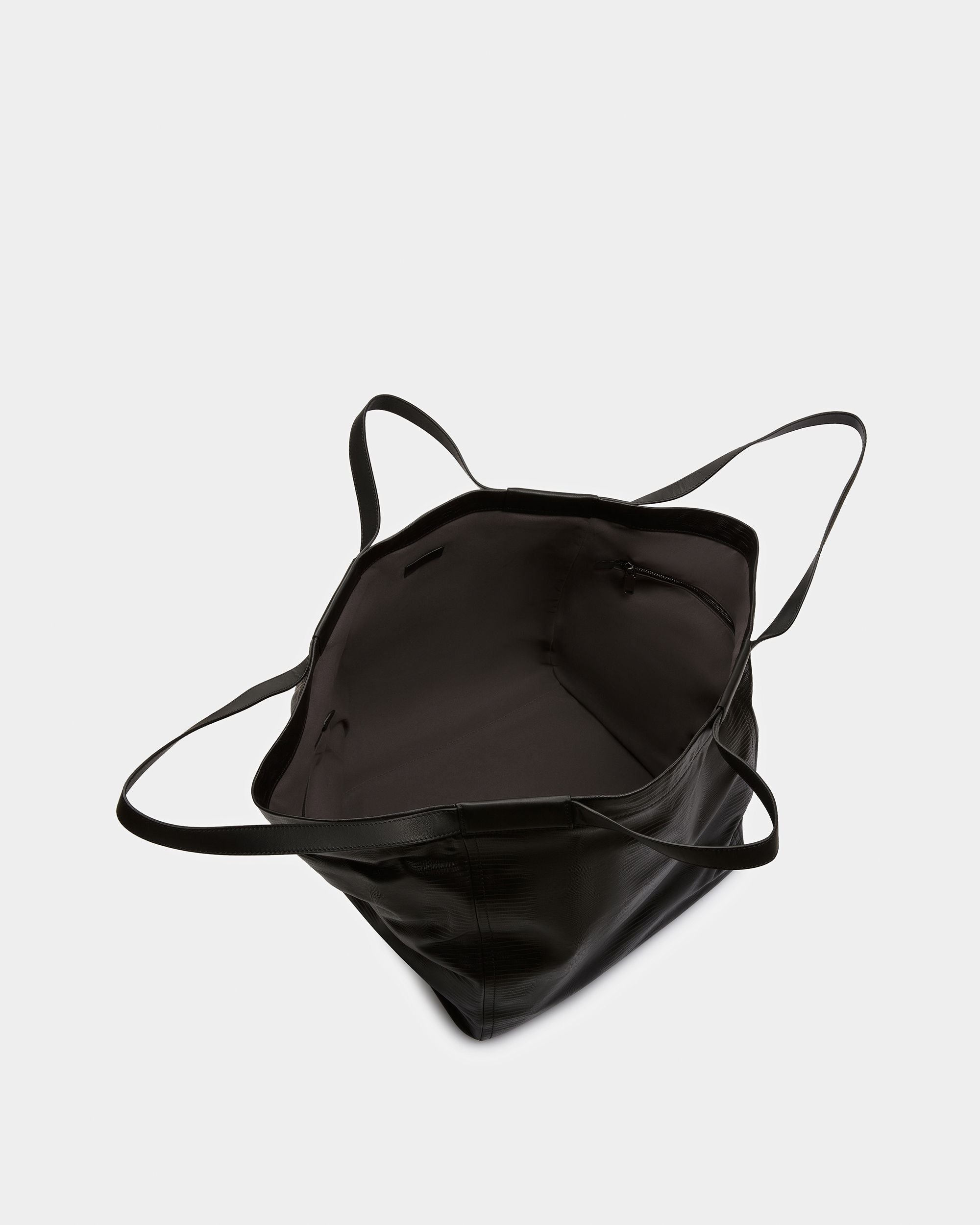 Billboard Leather Tote In Black And Ruthenium - Men's - Bally - 03