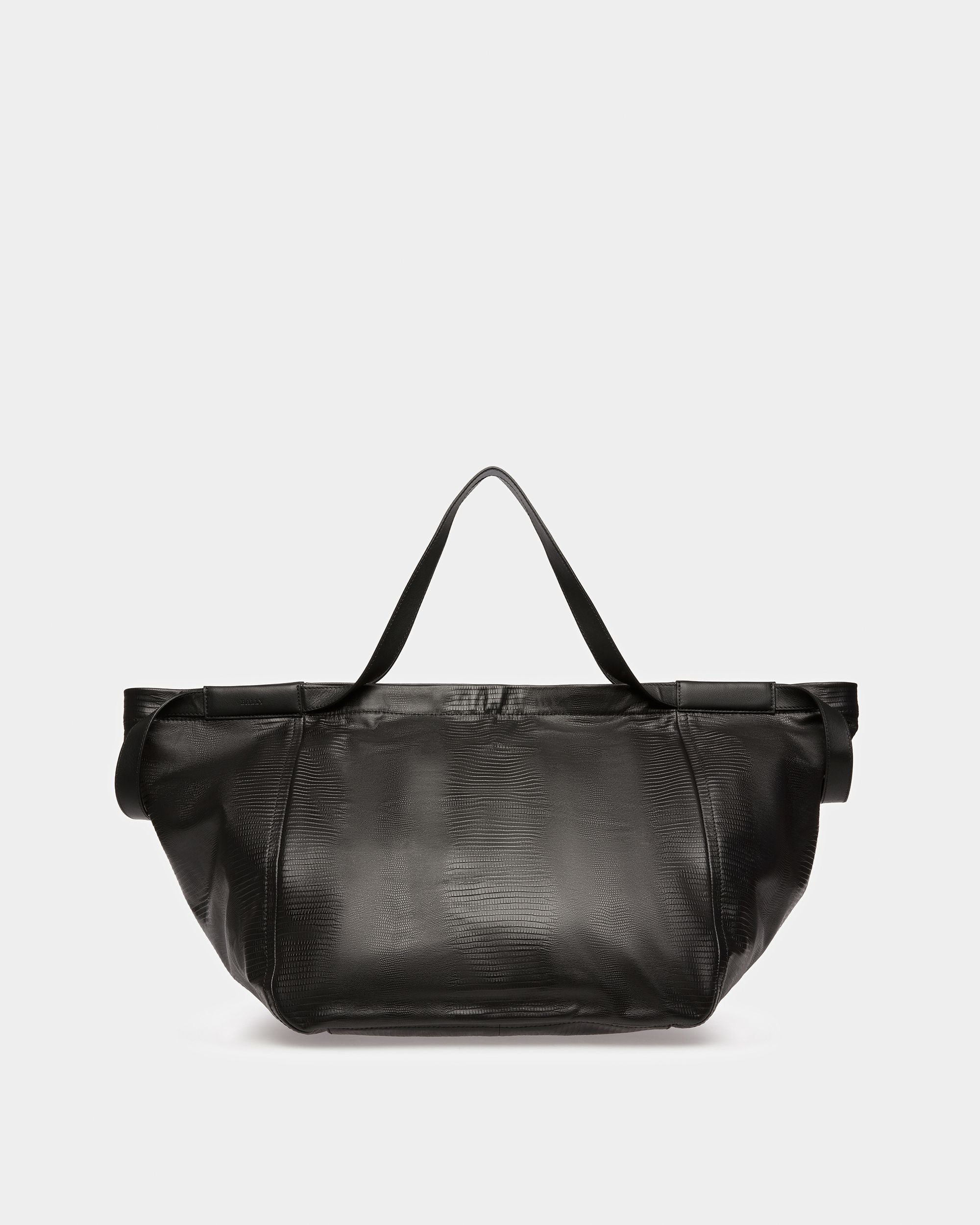 Billboard Leather Tote In Black And Ruthenium - Men's - Bally - 05