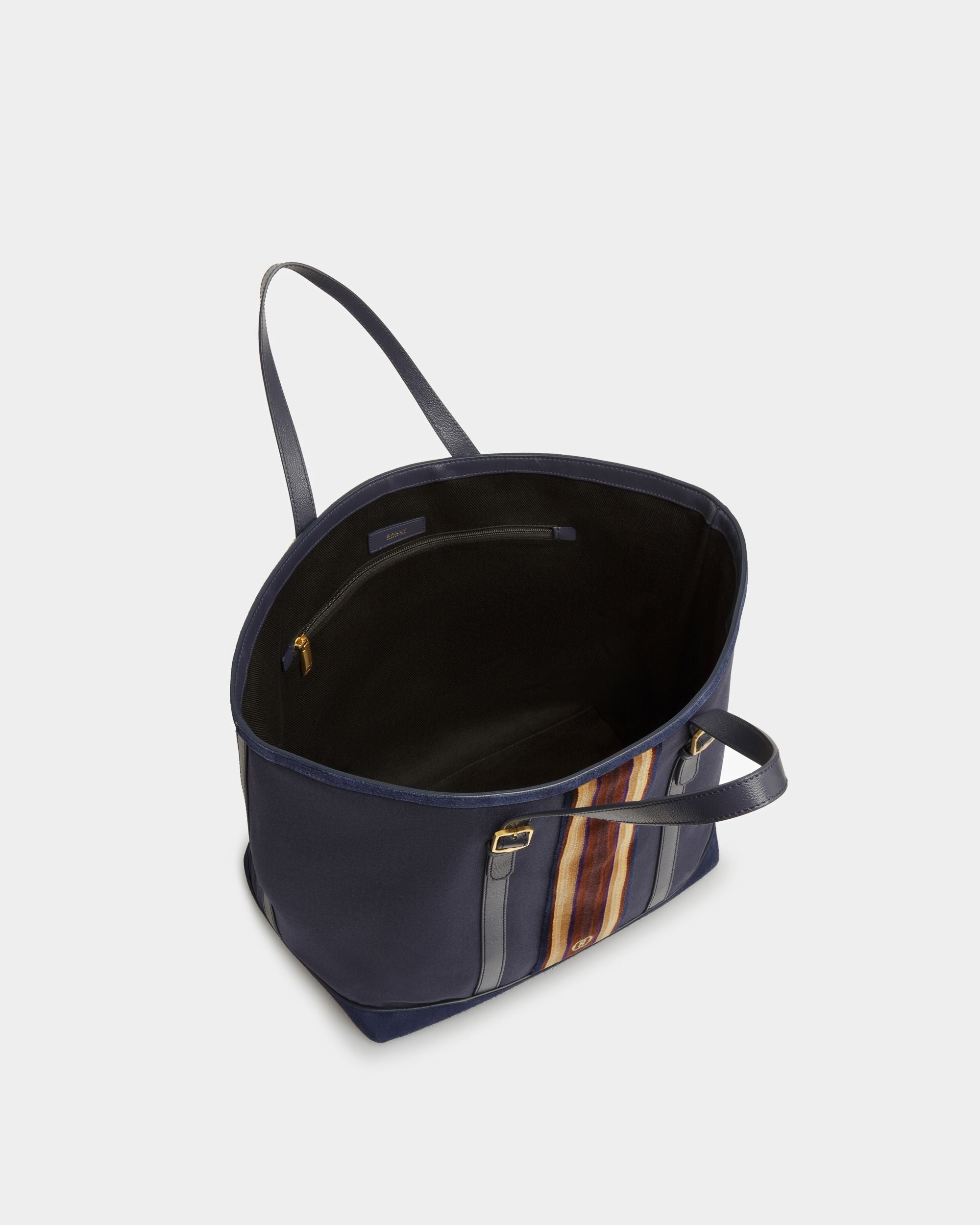 Gare Tote Bag In Marine Fabric - Men's - Bally - 05