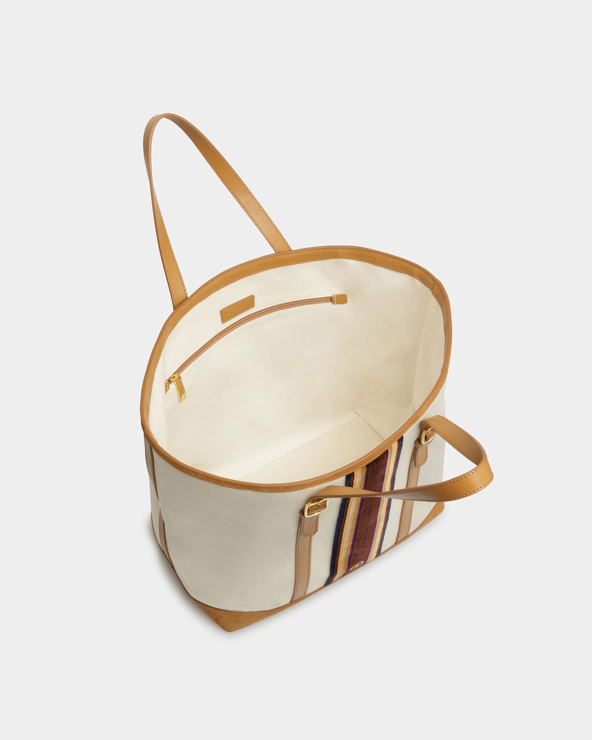 Men s Gare Tote Bag In Natural And Desert Fabric Bally