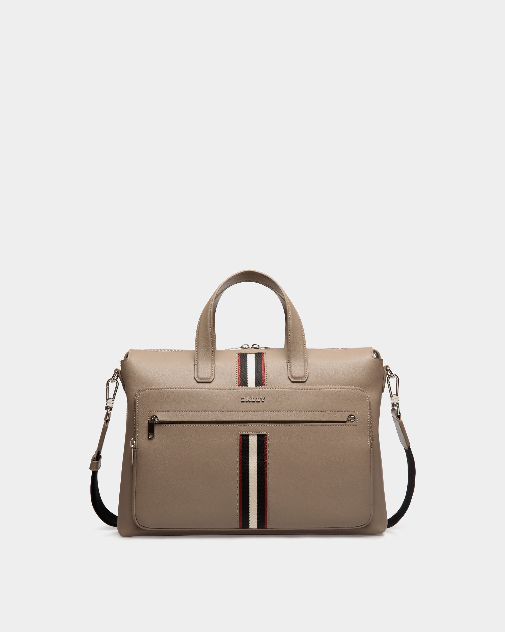 Business Bag In Grey Leather - Men's - Bally - 01