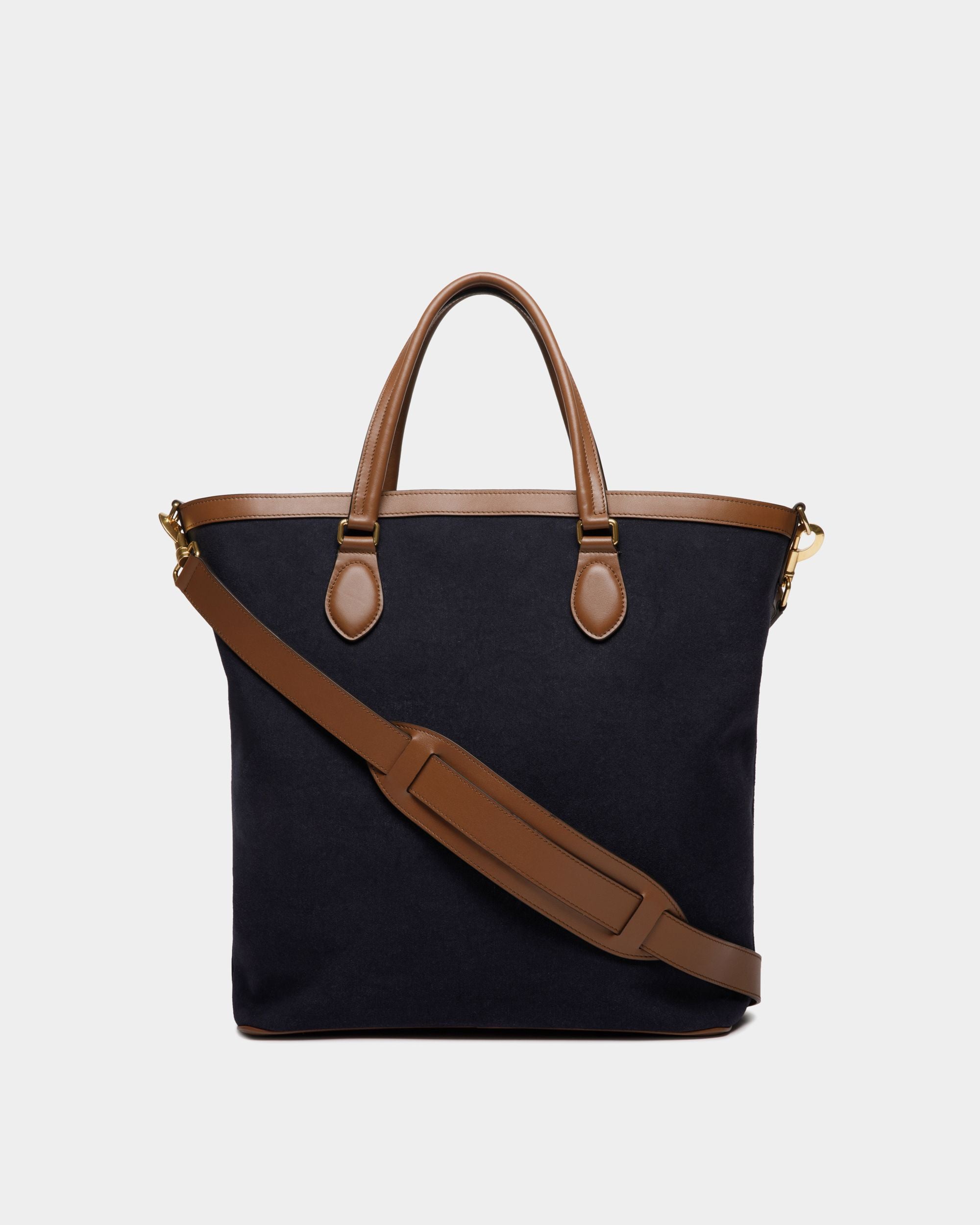 Beckett Tote in Navy Blue Cotton Canvas - Men's - Bally - 03