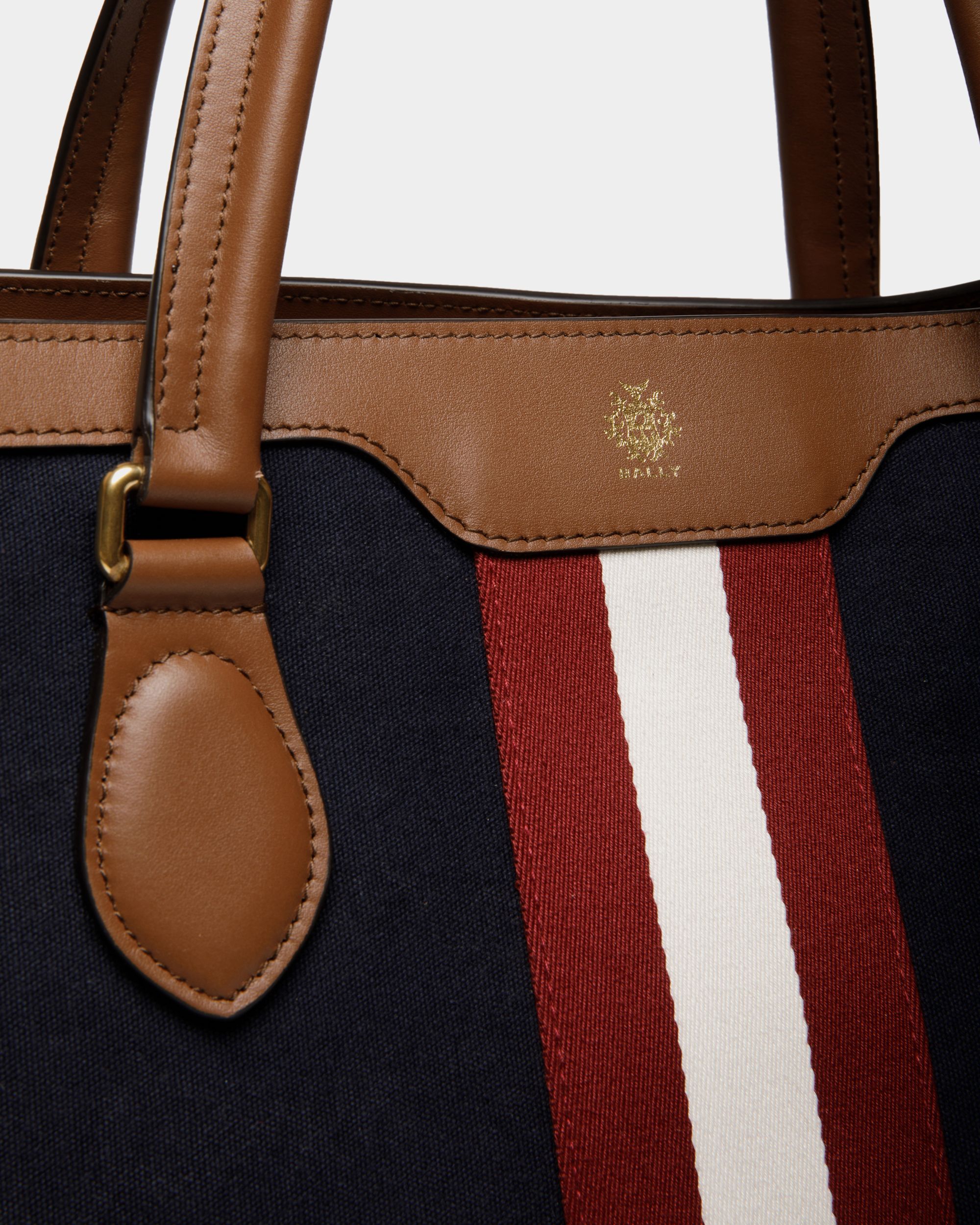 Beckett Tote in Navy Blue Cotton Canvas - Men's - Bally - 06