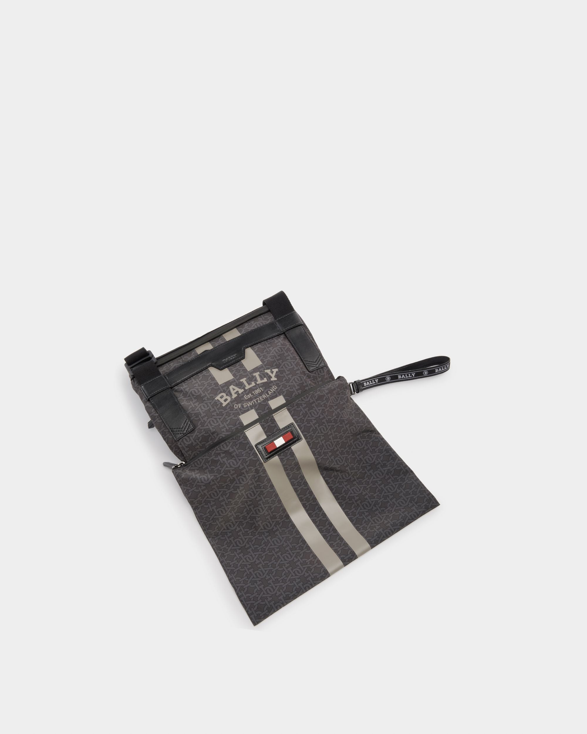 Bally Escape Backpack In Black And Brown Nylon And Fabric - Men's - Bally - 02