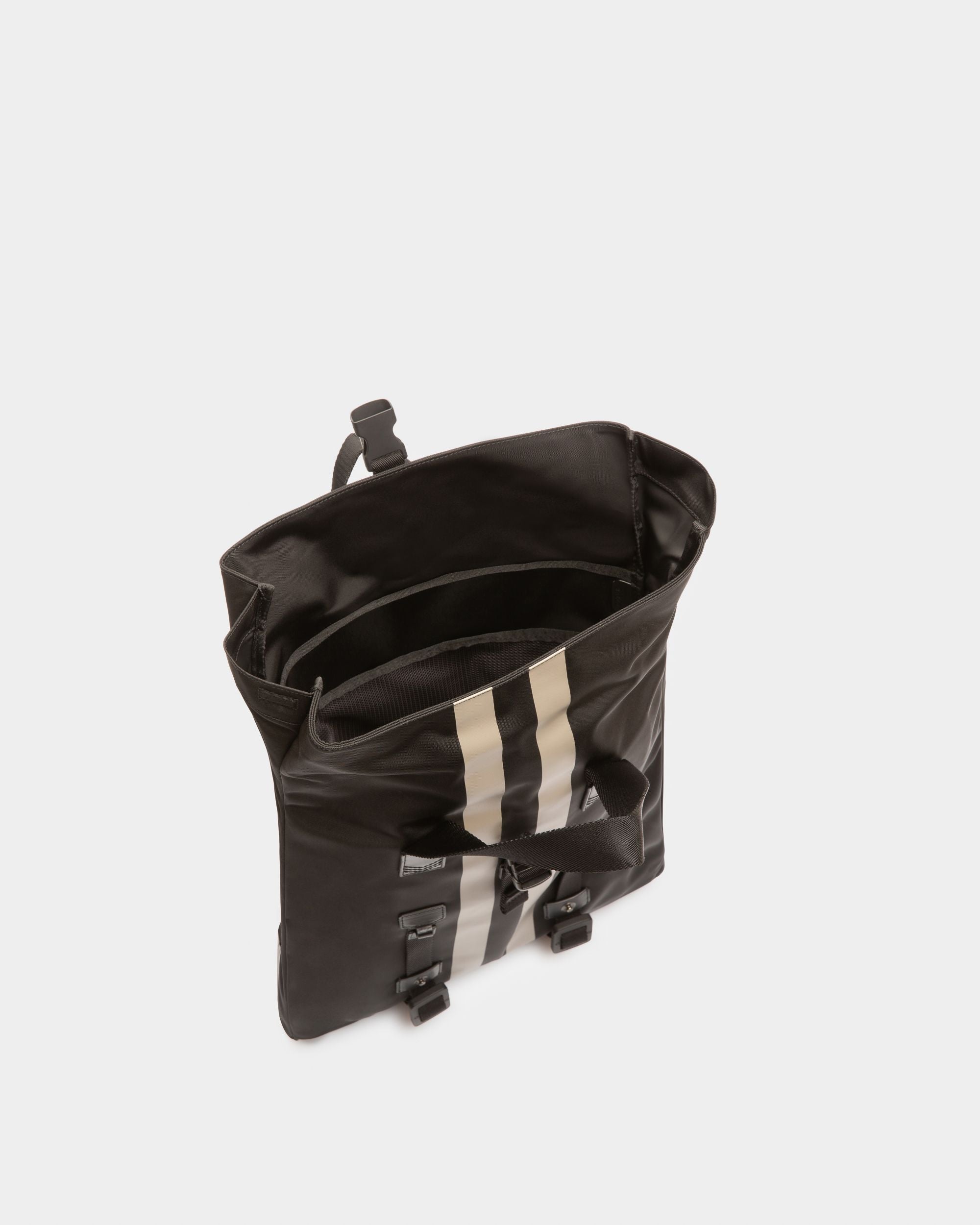 Bally Escape Flat Backpack In Black And Brown Nylon And Fabric - Men's - Bally - 04