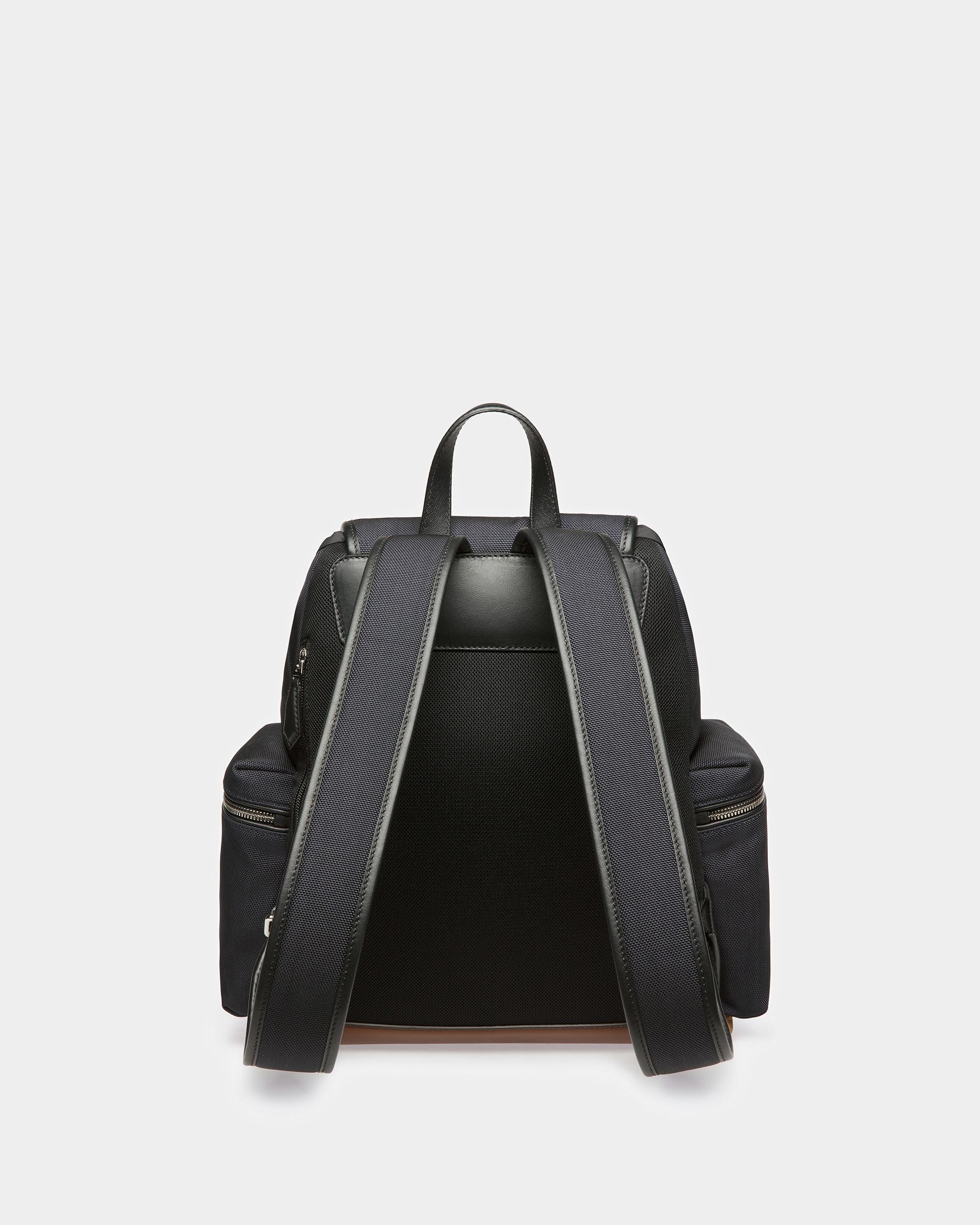 Cliford Small Leather And Nylon Backpack In Midnight - Men's - Bally - 03