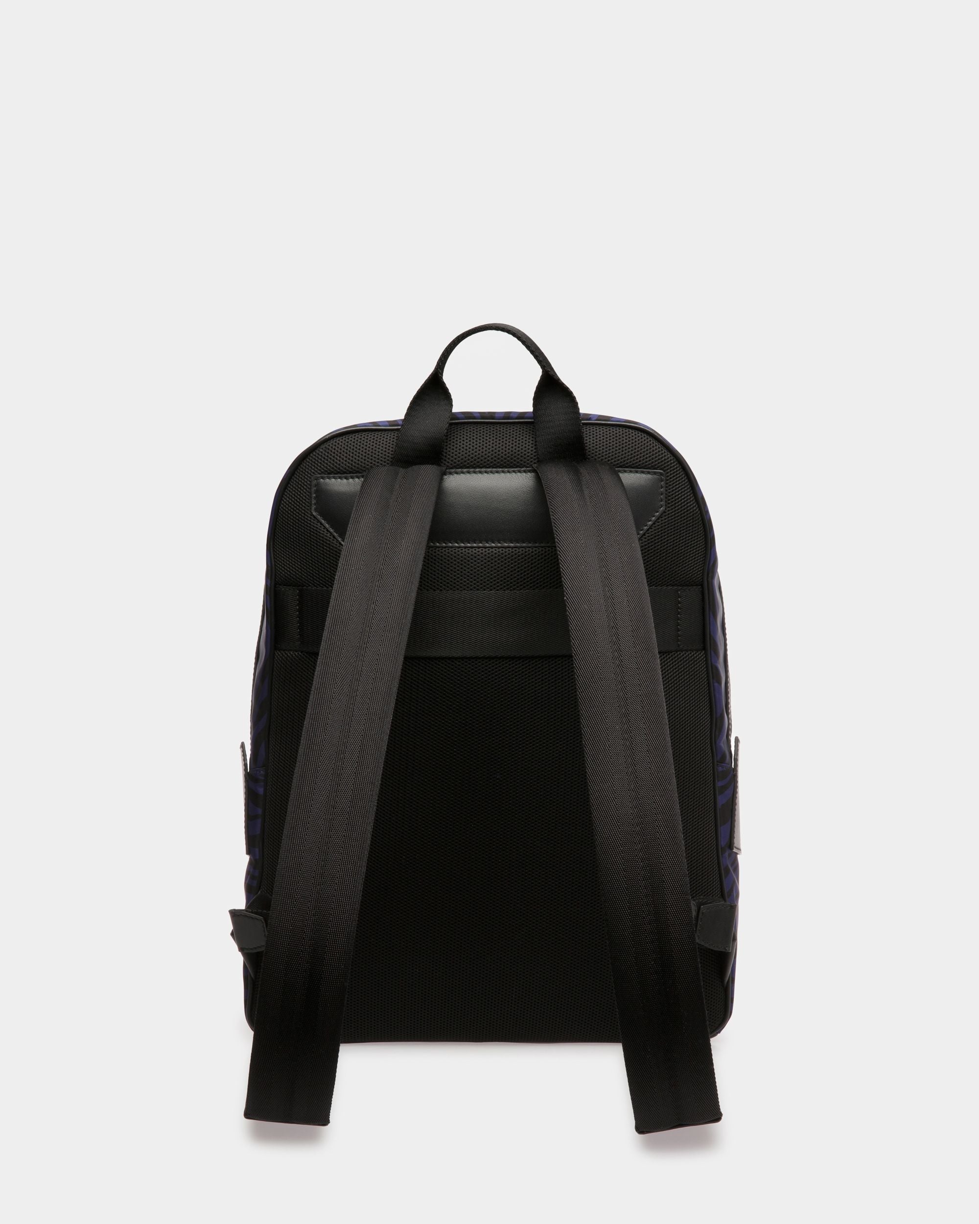 Zebra Crossing Backpack In Marine And Black Fabric And Nylon - Men's - Bally - 03