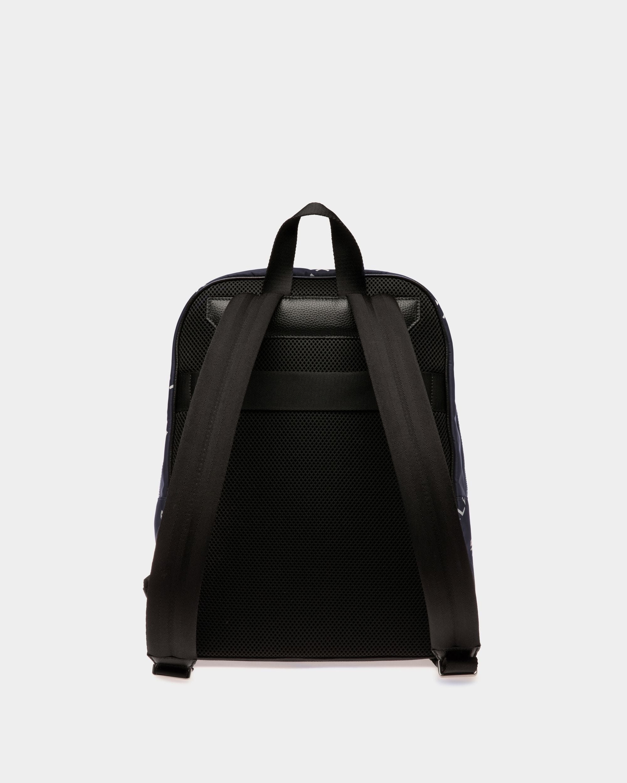 Code Backpack in Blue Printed Nylon - Men's - Bally - 02