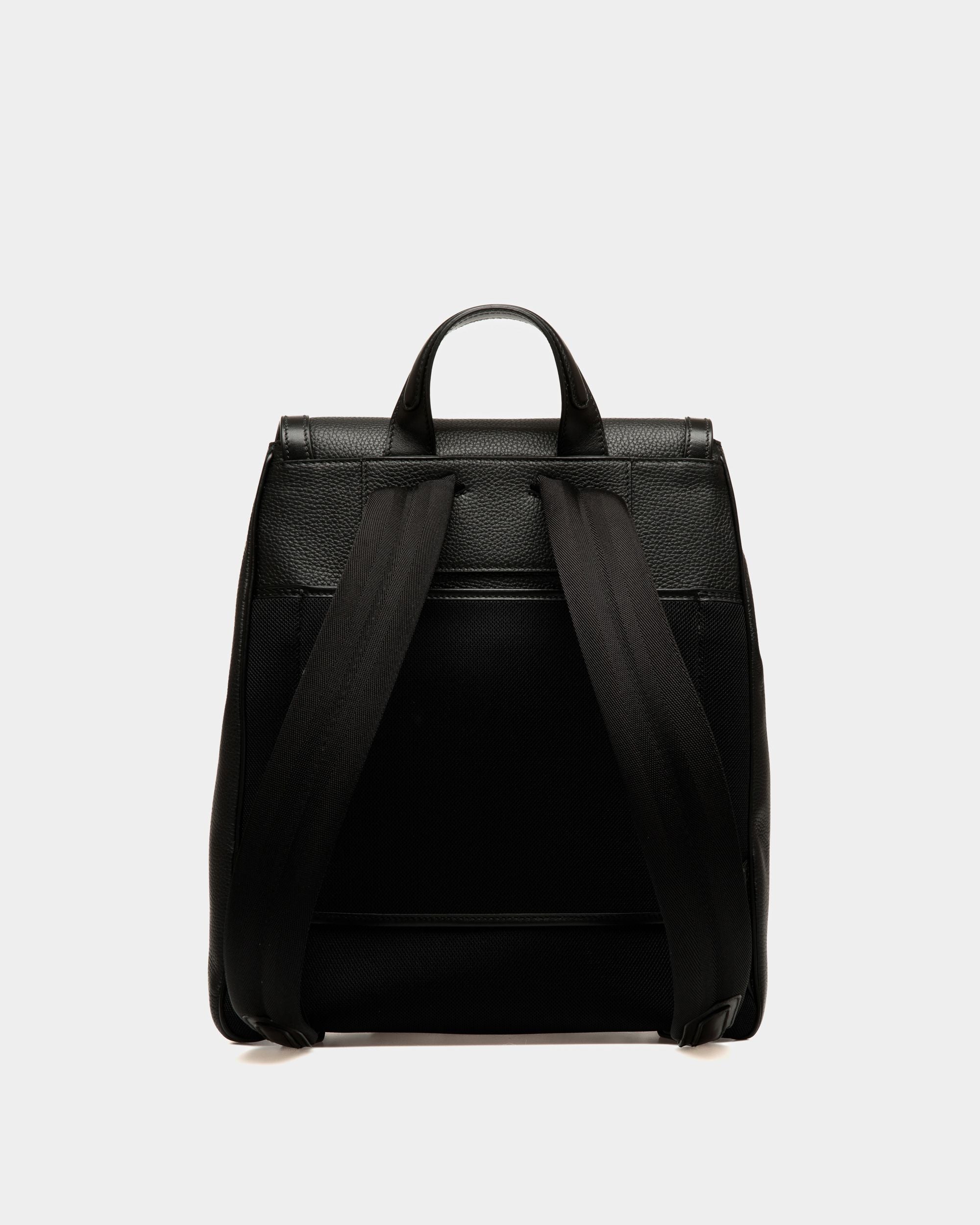 Spin Backpack In Black Grained Leather - Men's - Bally - 03