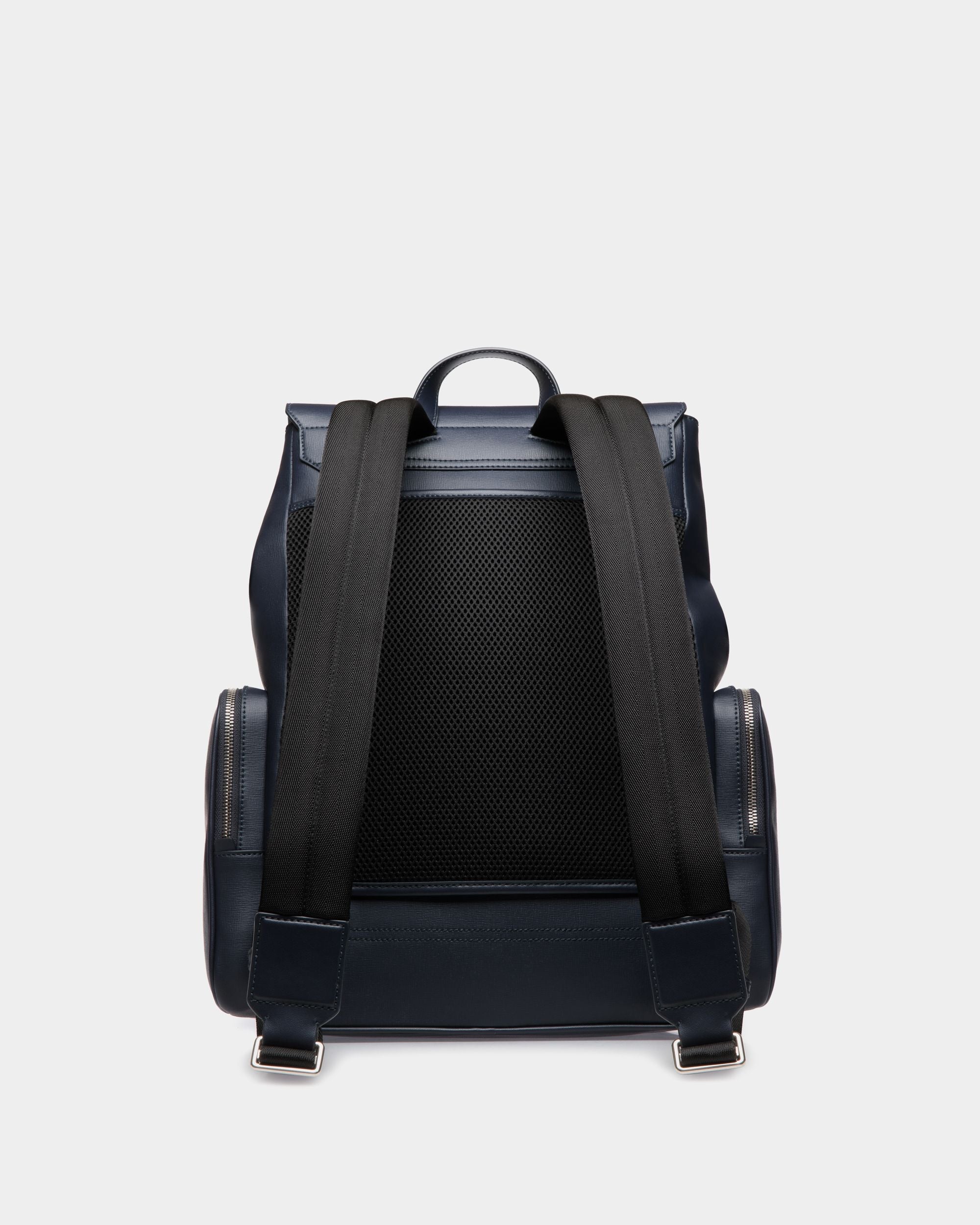 Mythos Backpack in Navy Blue Recycled Leather - Men's - Bally - 02