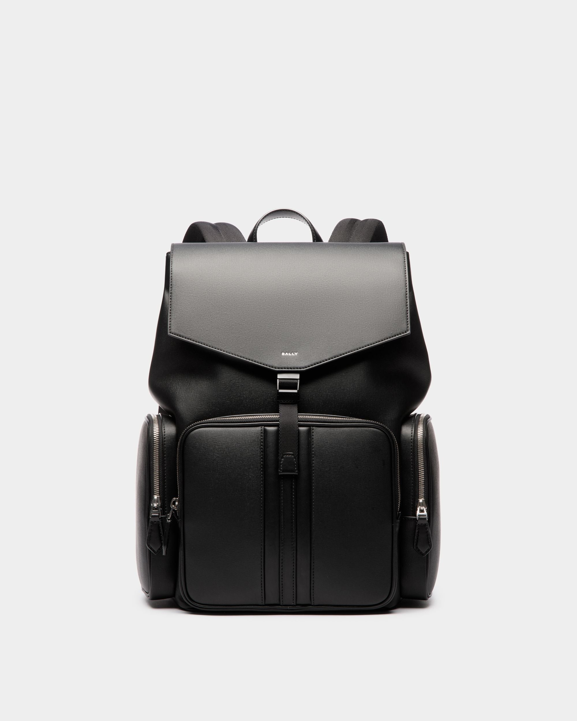 Mythos Backpack In Black Recycled Leather - Men's - Bally - 01