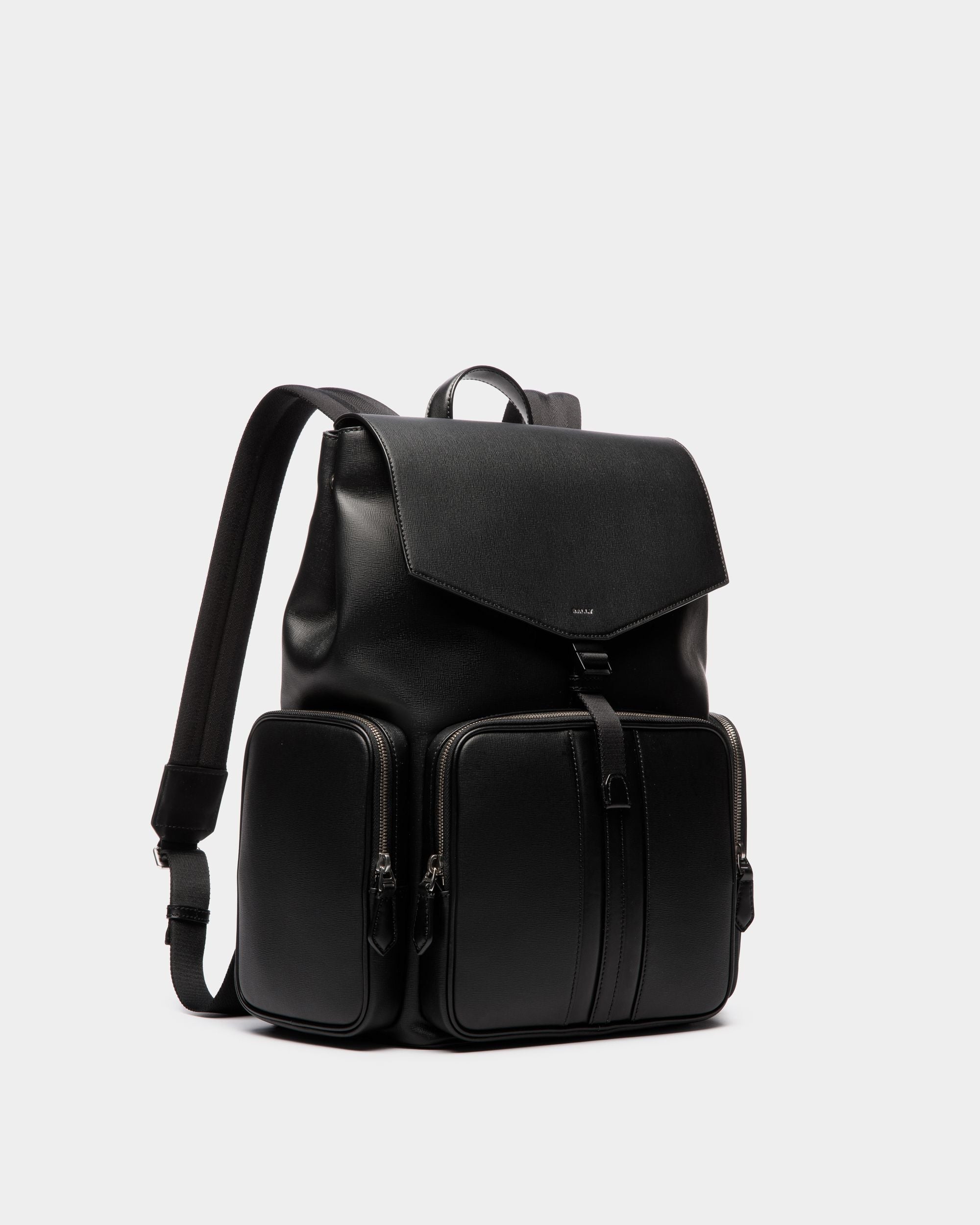 Mythos Backpack In Black Recycled Leather - Men's - Bally - 03