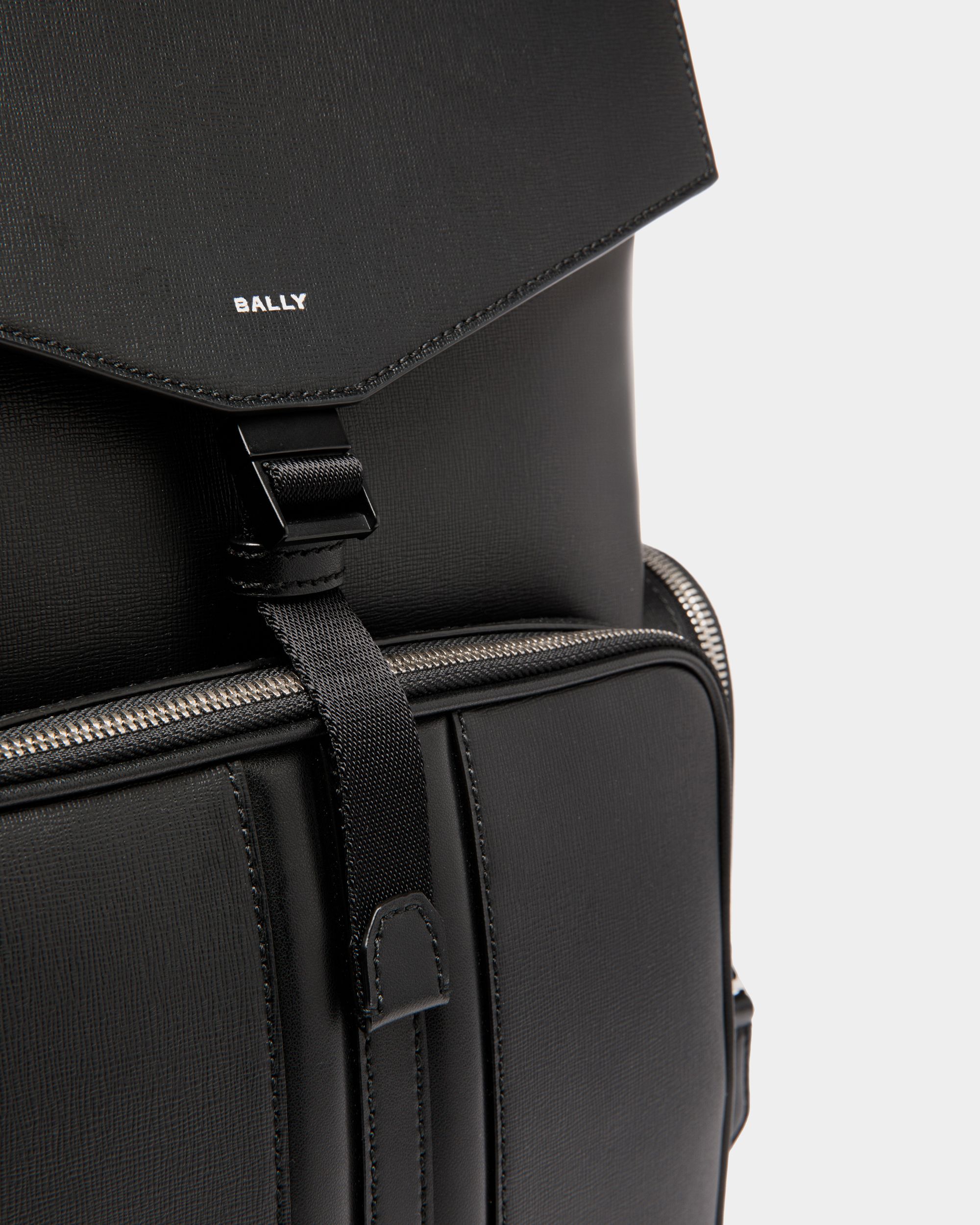 Mythos Backpack In Black Recycled Leather - Men's - Bally - 04