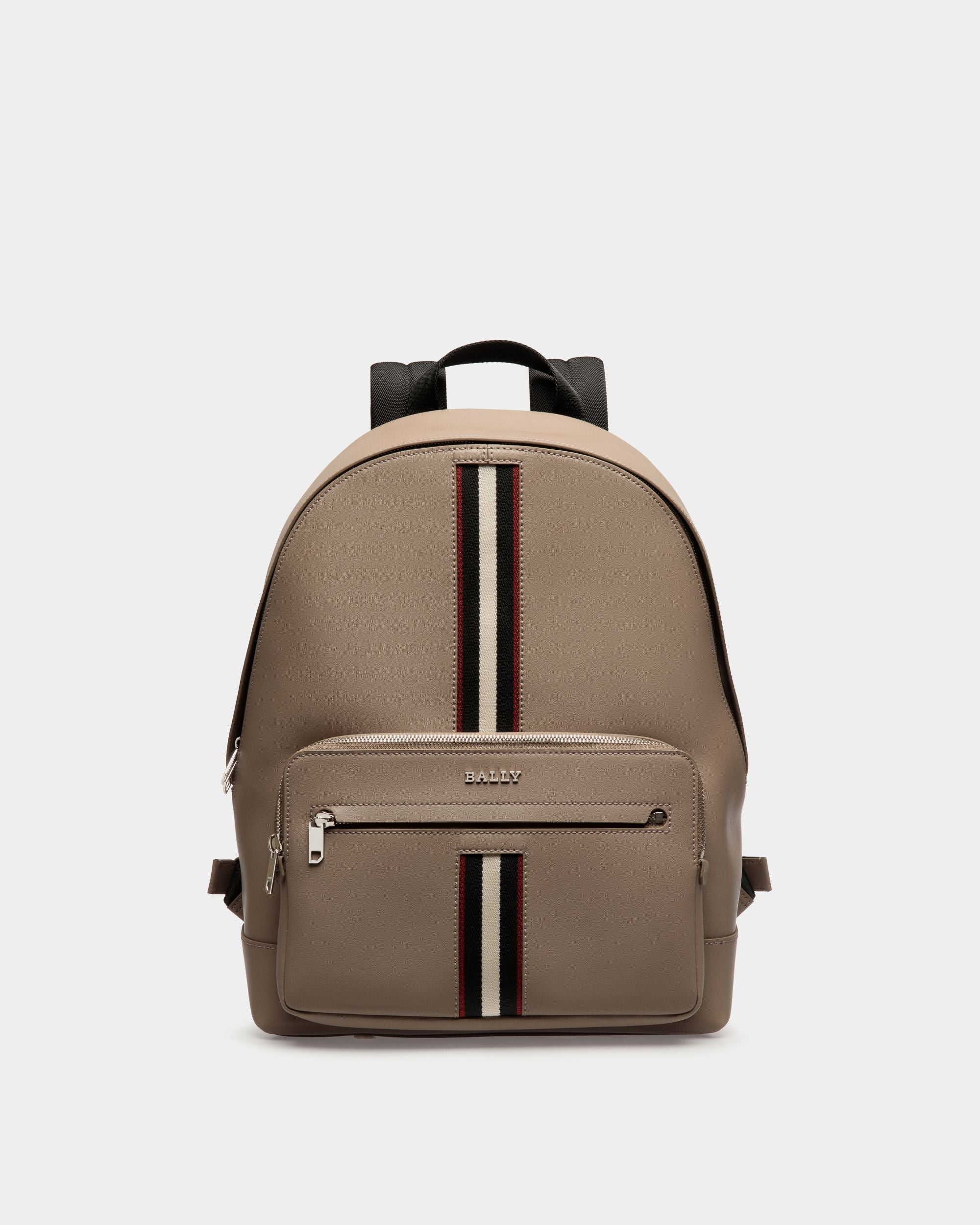Backpack In Brown  Leather - Men's - Bally - 01