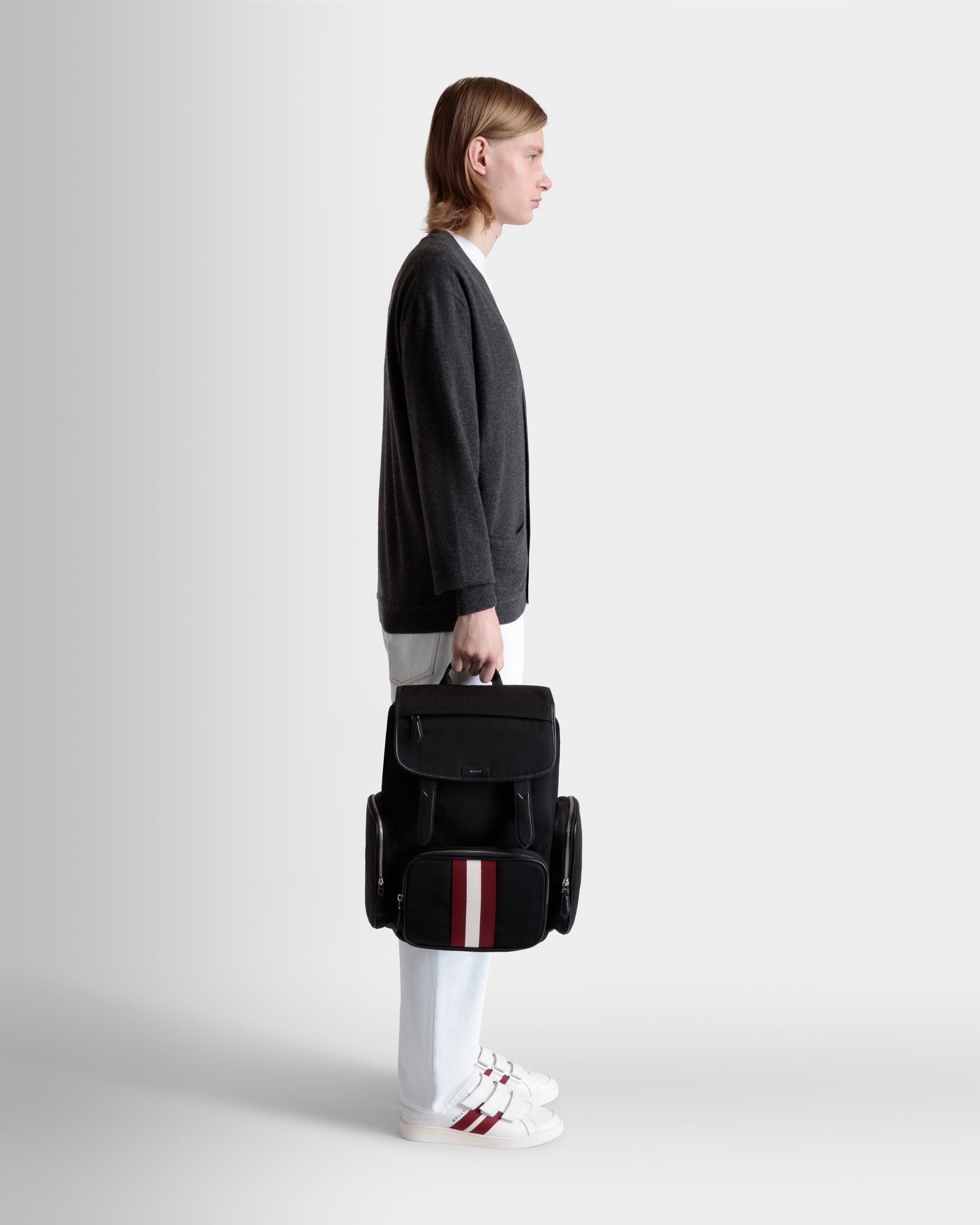 Code Backpack in Black Nylon - Men's - Bally - 02