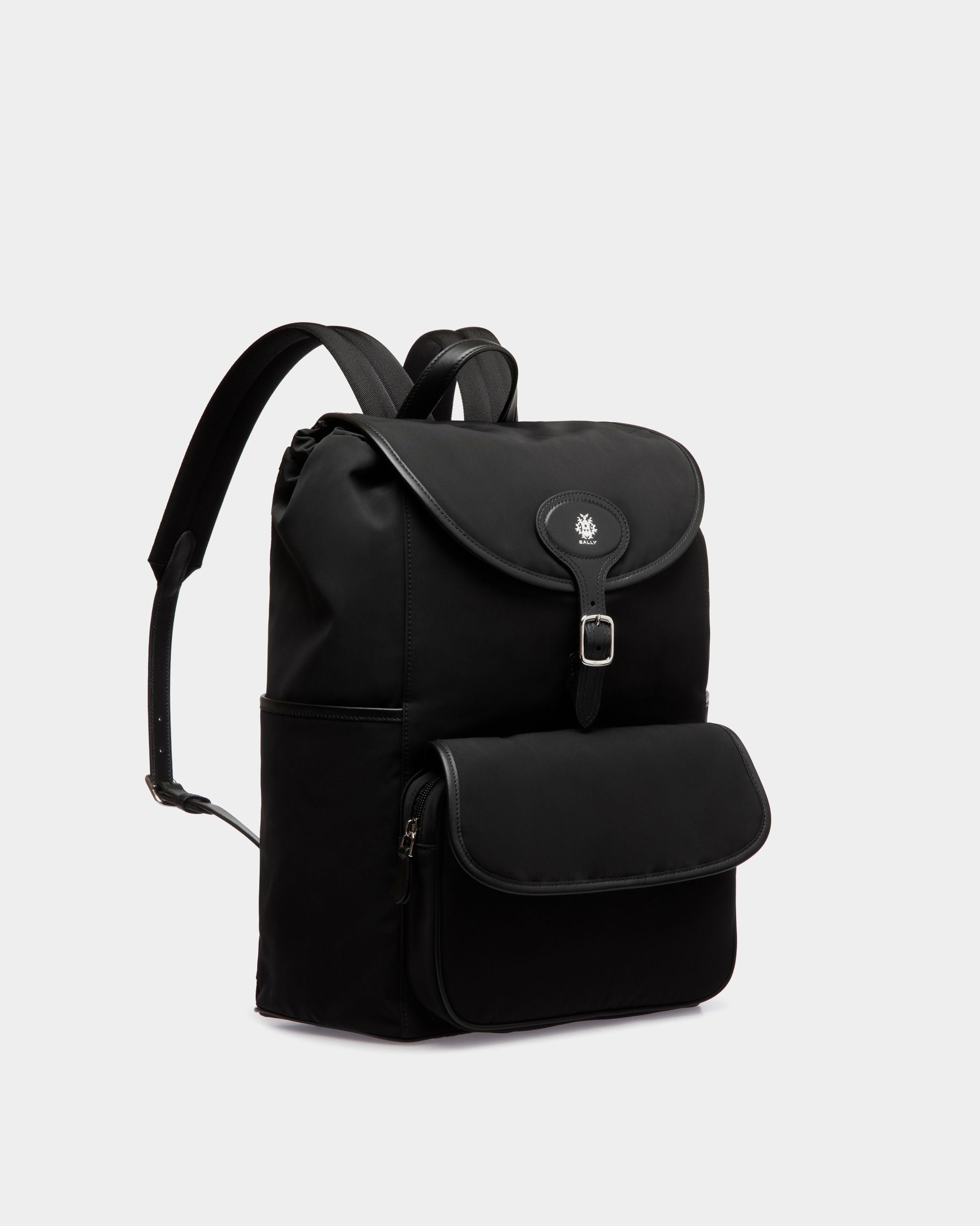 B-Light Backpack in Black Nylon and Leather - Men's - Bally - 03