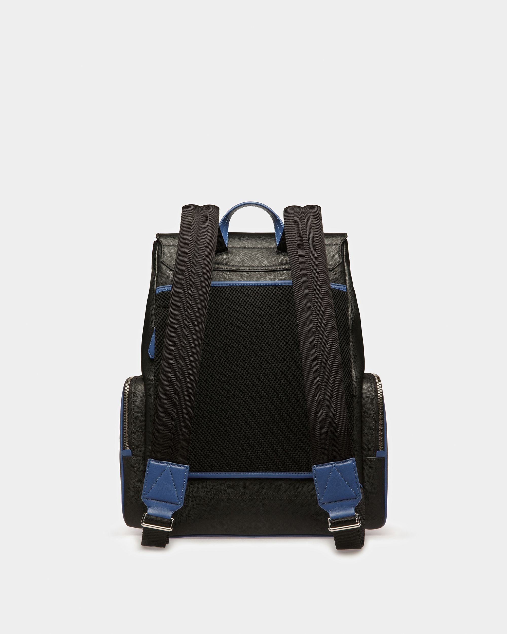 Maxi Backpack In Black And Blue Neon - Men's - Bally - 03