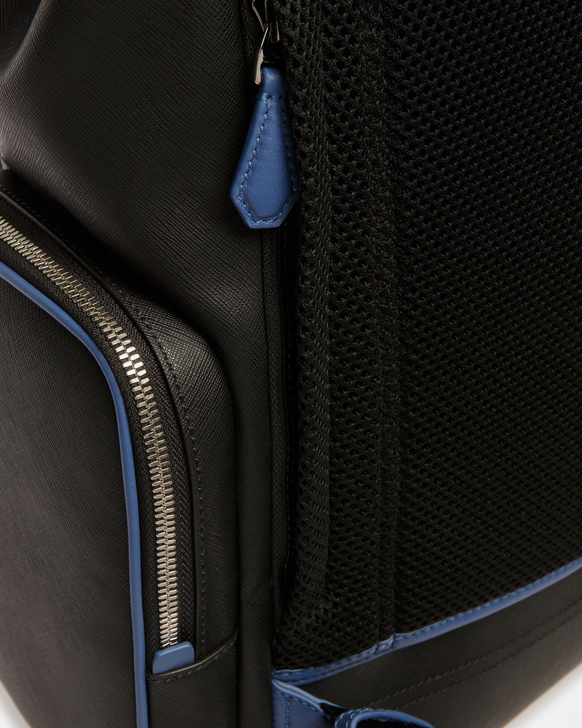 Maxi Backpack In Black And Blue Neon - Men's - Bally - 07