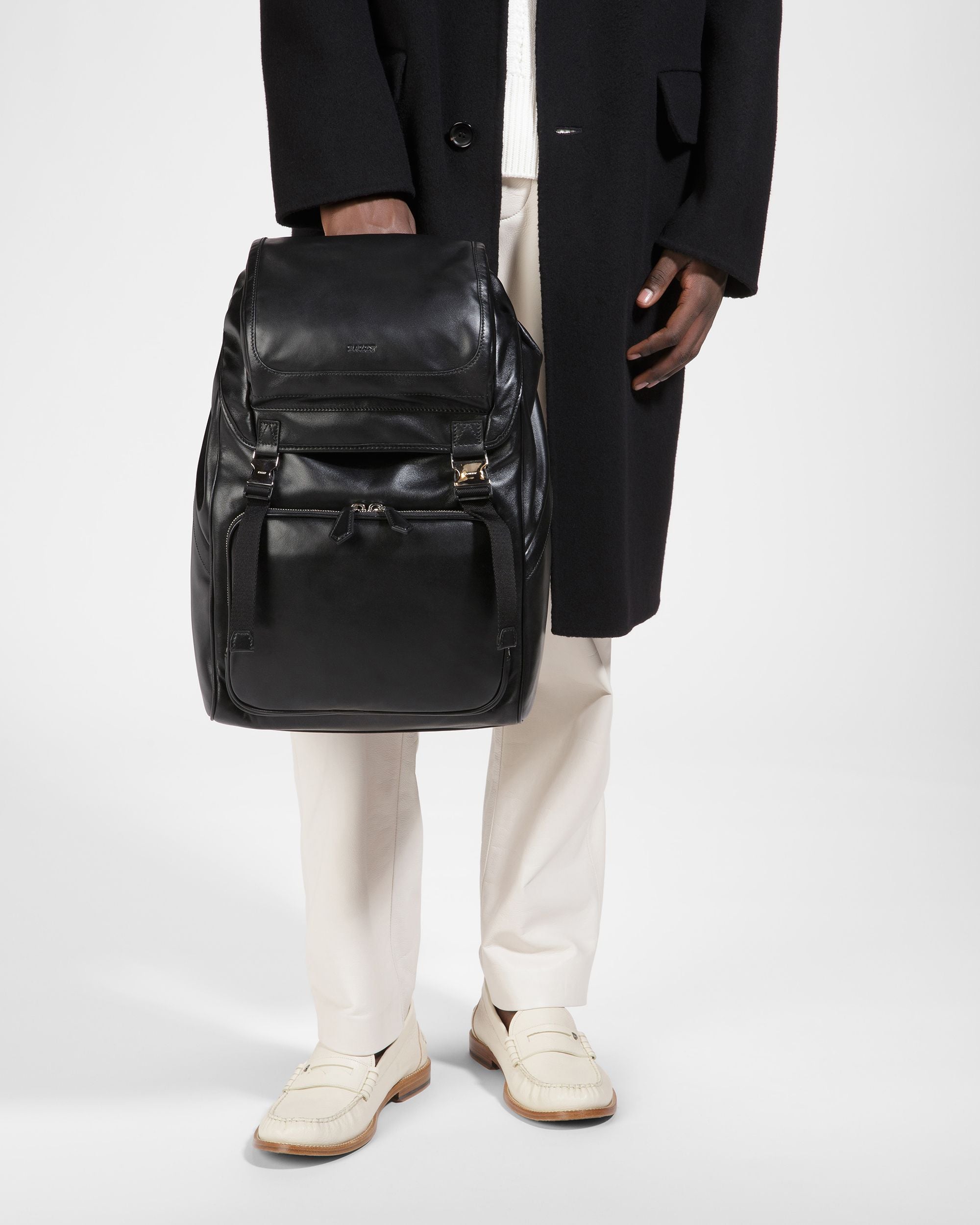 Athor Leather Backpack In Black - Men's - Bally - 02