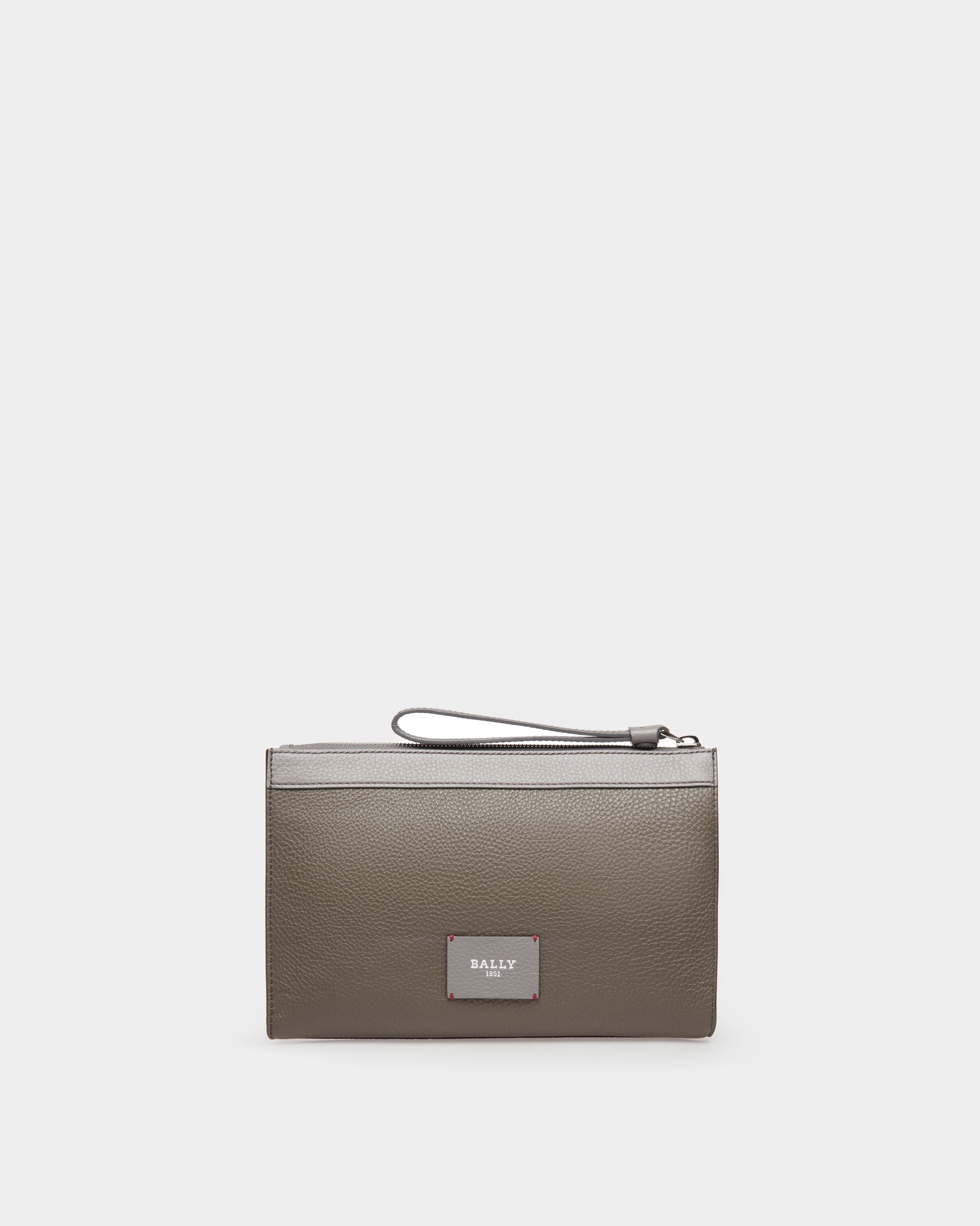Haig Leather Clutch In Army Green - Men's - Bally - 03