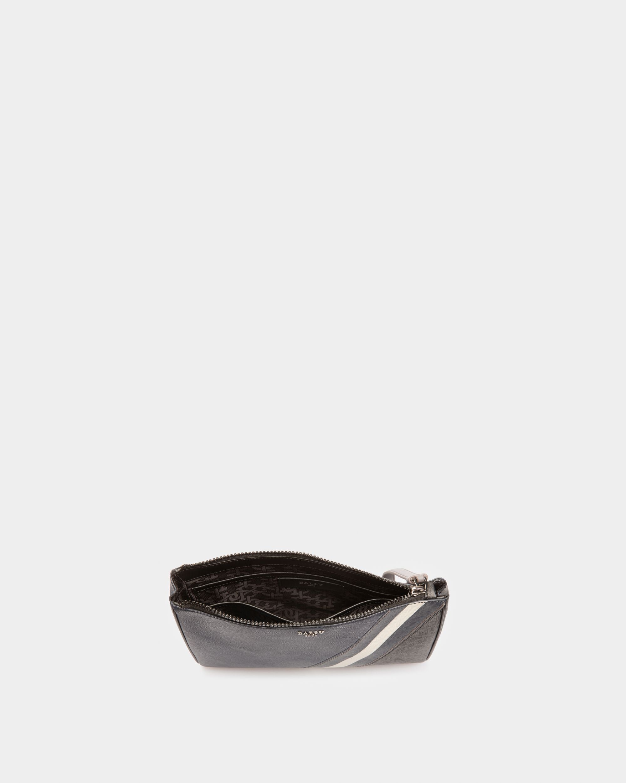 Makid Leather Clutch Bag In Navy - Men's - Bally - 04