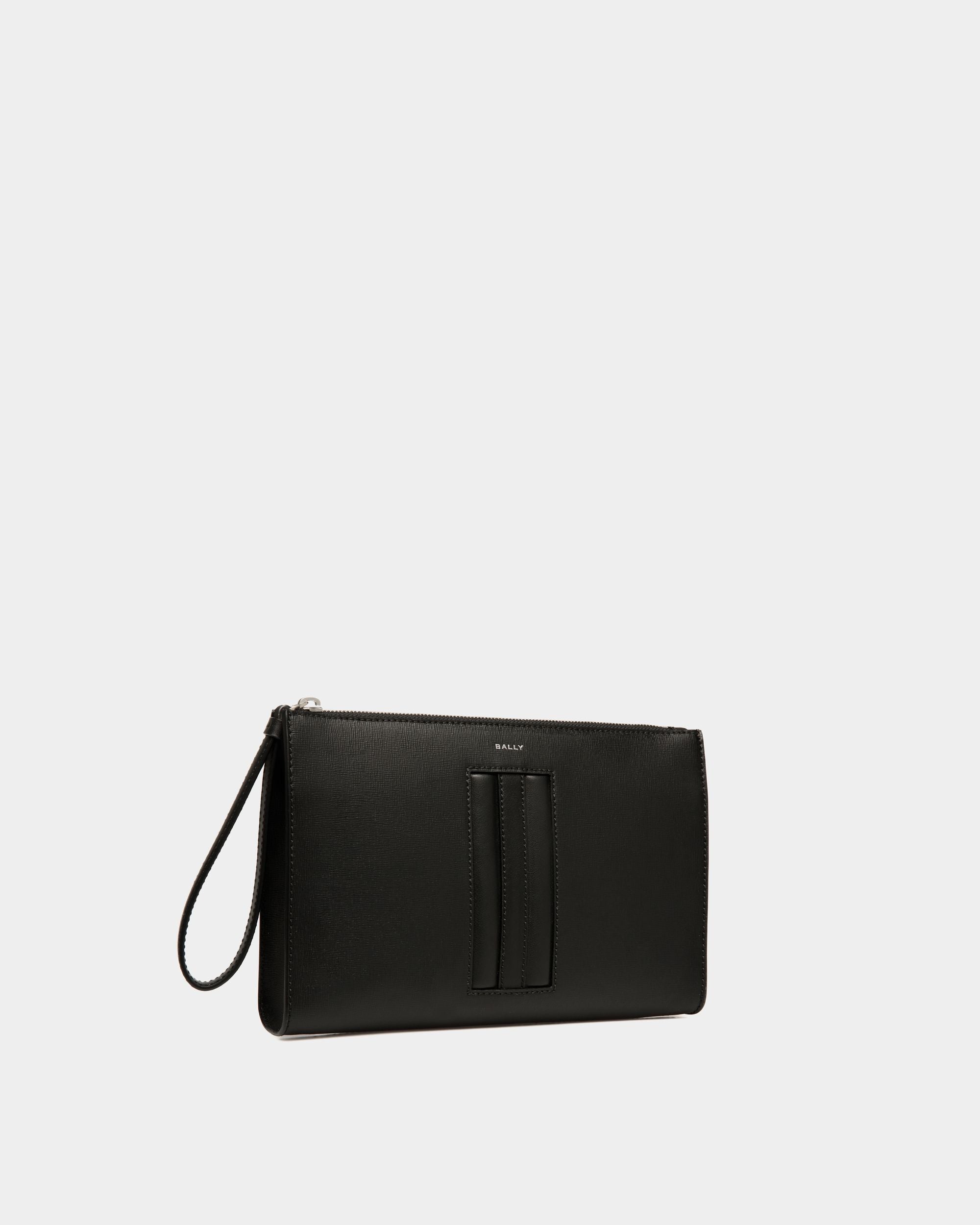 Mythos Pouch In Black Recycled Leather - Men's - Bally - 04