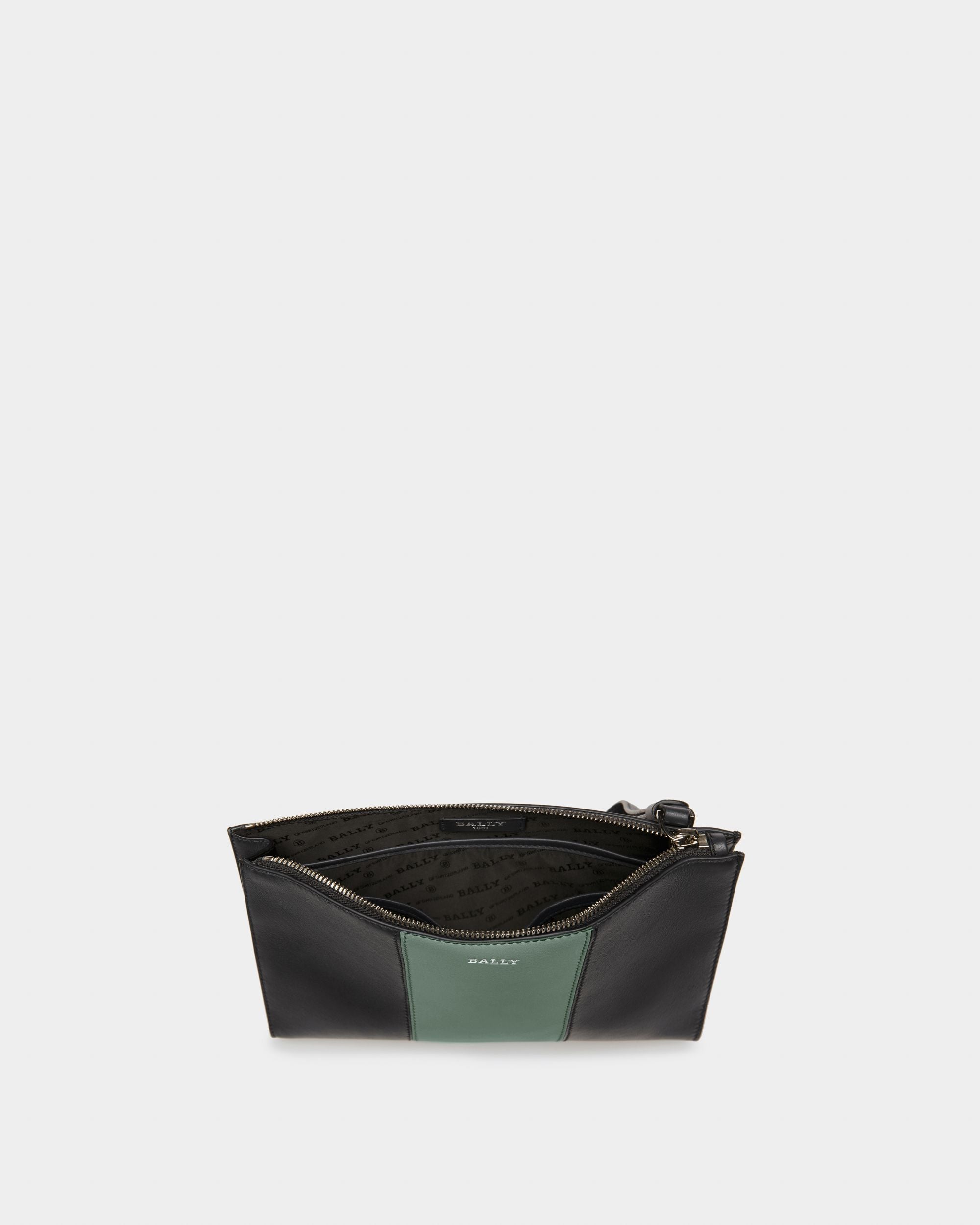 Haig Leather Clutch In Black & Green - Men's - Bally - 04