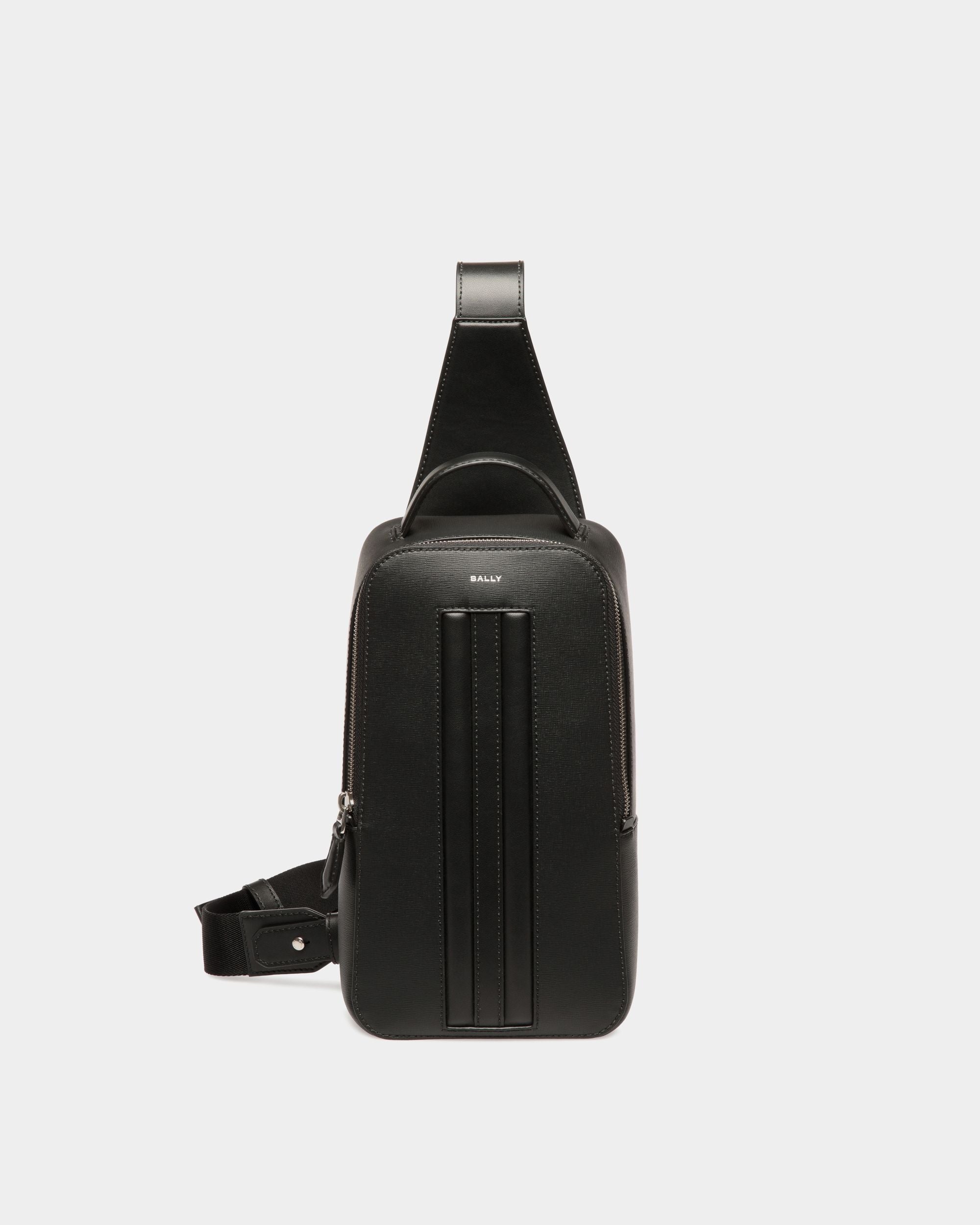 Mythos Sling Bag In Black Recycled Leather - Men's - Bally - 01