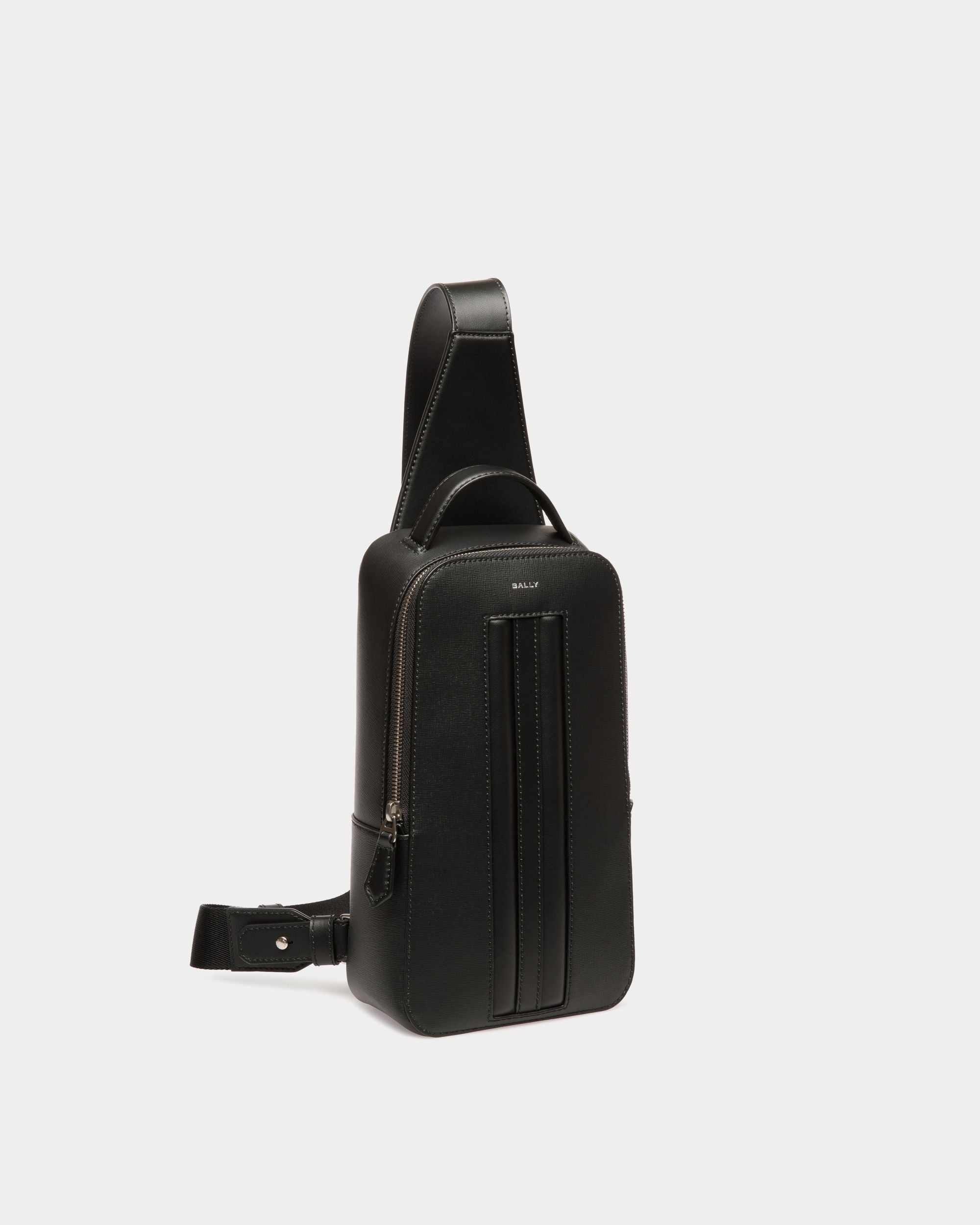 Mythos Sling Bag In Black Recycled Leather - Men's - Bally - 08