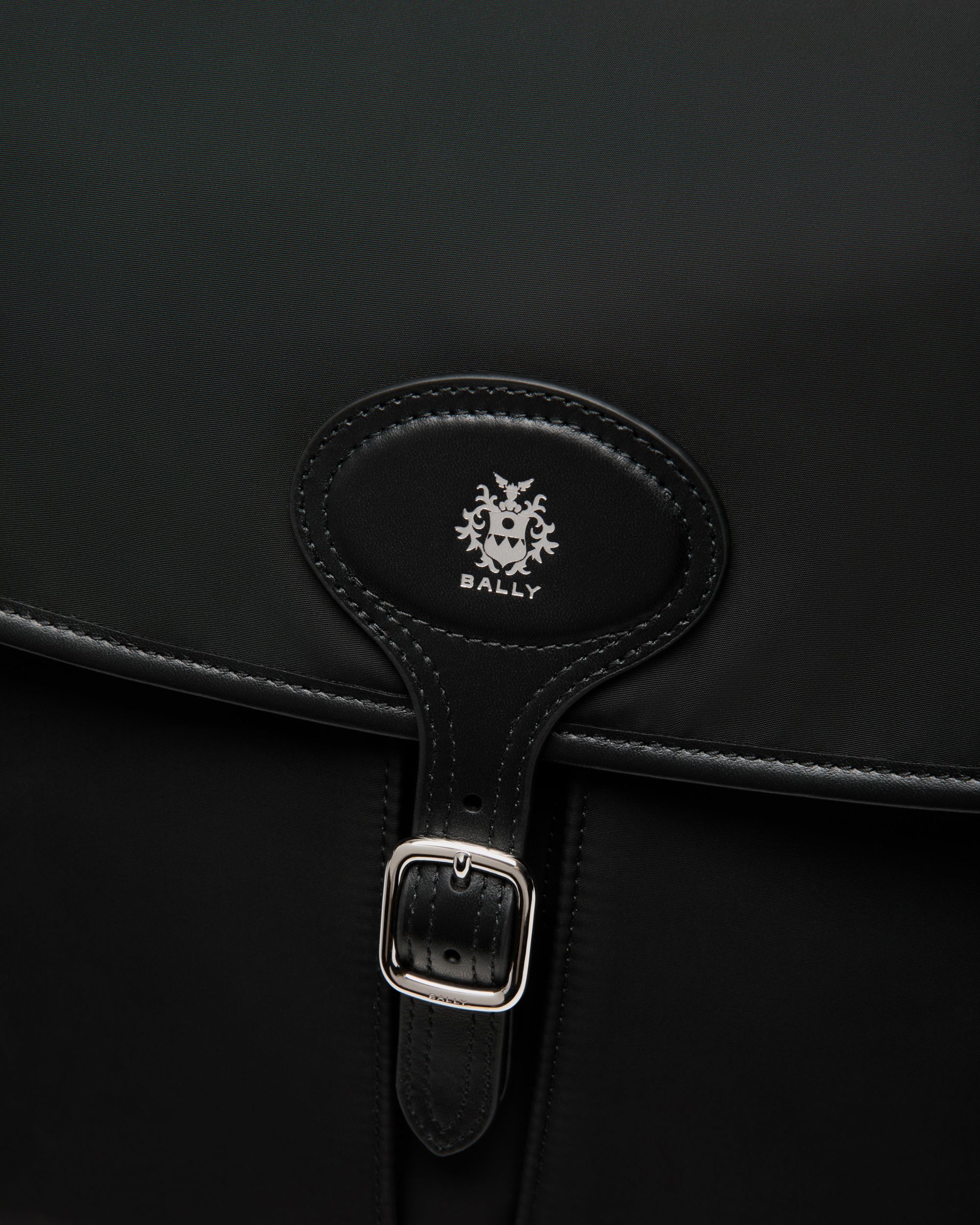 B-Light Crossbody Bag in Black Nylon and Leather - Men's - Bally - 05