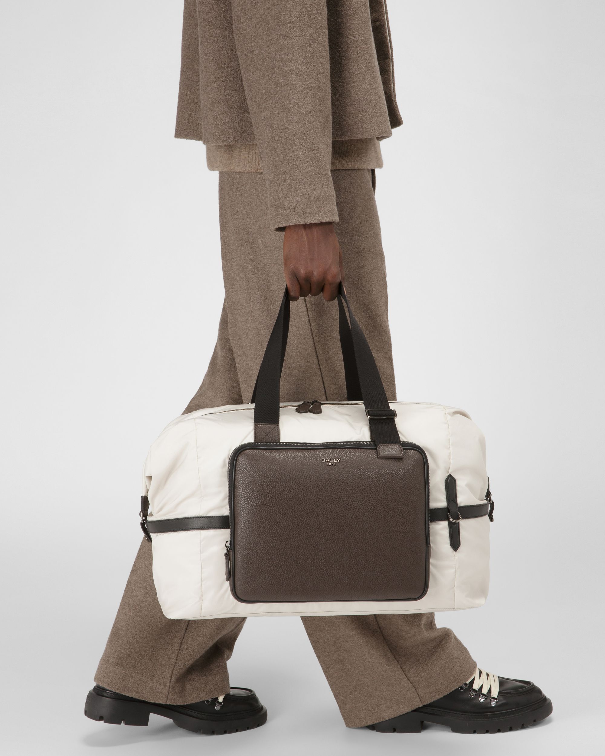 Balten Recycled Nylon Weekender In Denty White - Men's - Bally - 02