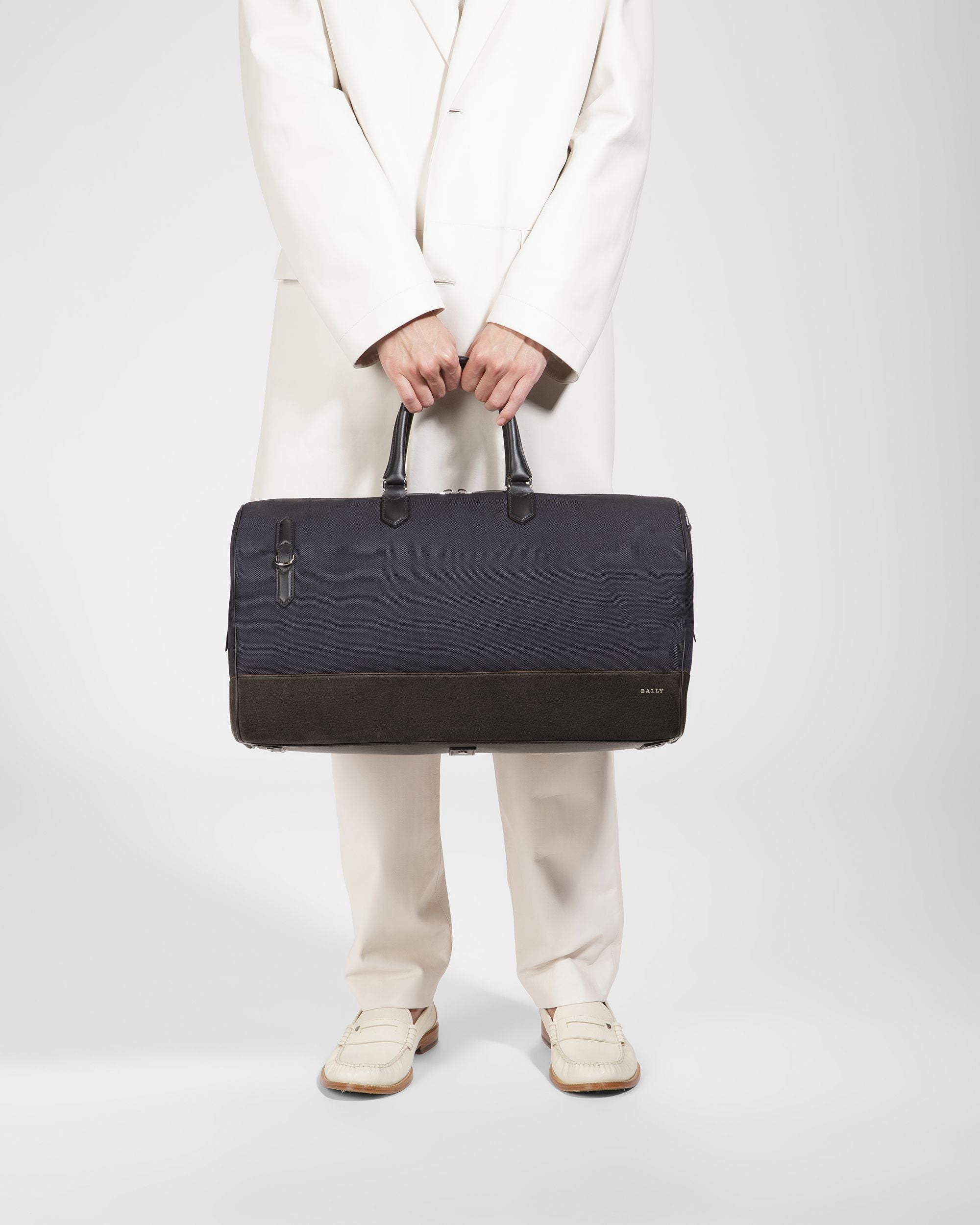 Caius Leather And Nylon Weekender Bag In Midnight - Men's - Bally - 02