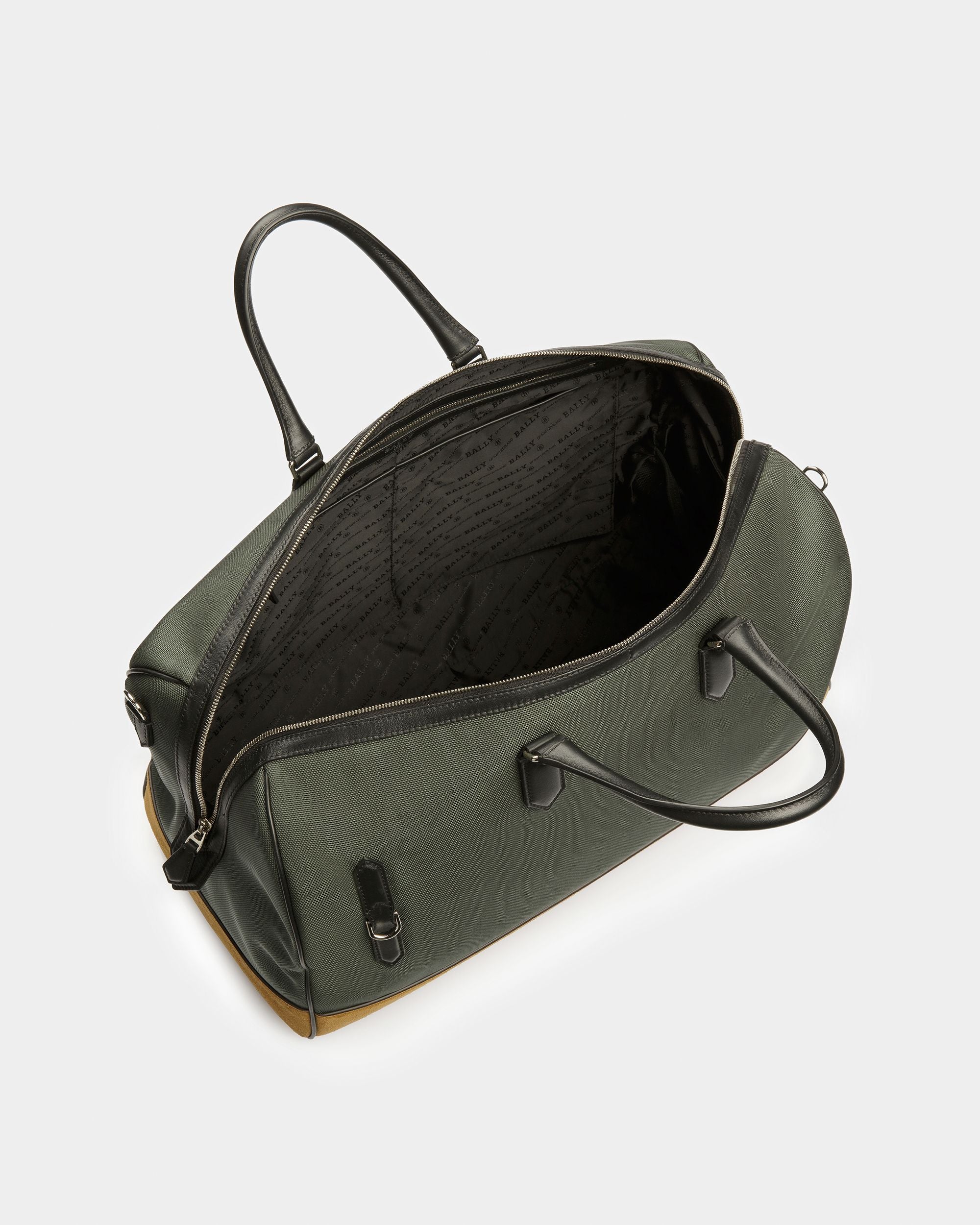 Caius Leather And Nylon Weekender Bag In Sage - Men's - Bally - 04