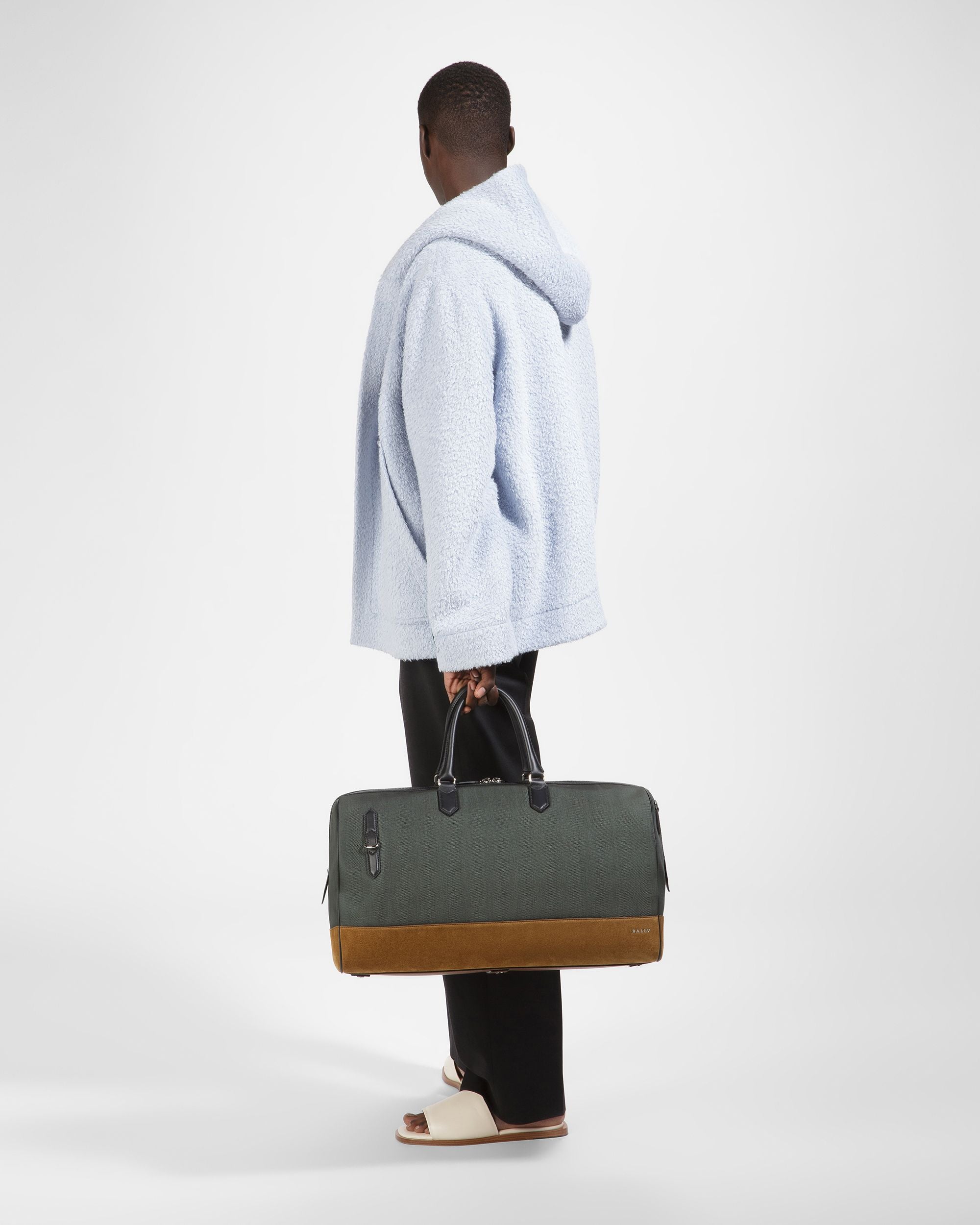 Caius Leather And Nylon Weekender Bag In Sage - Men's - Bally - 06