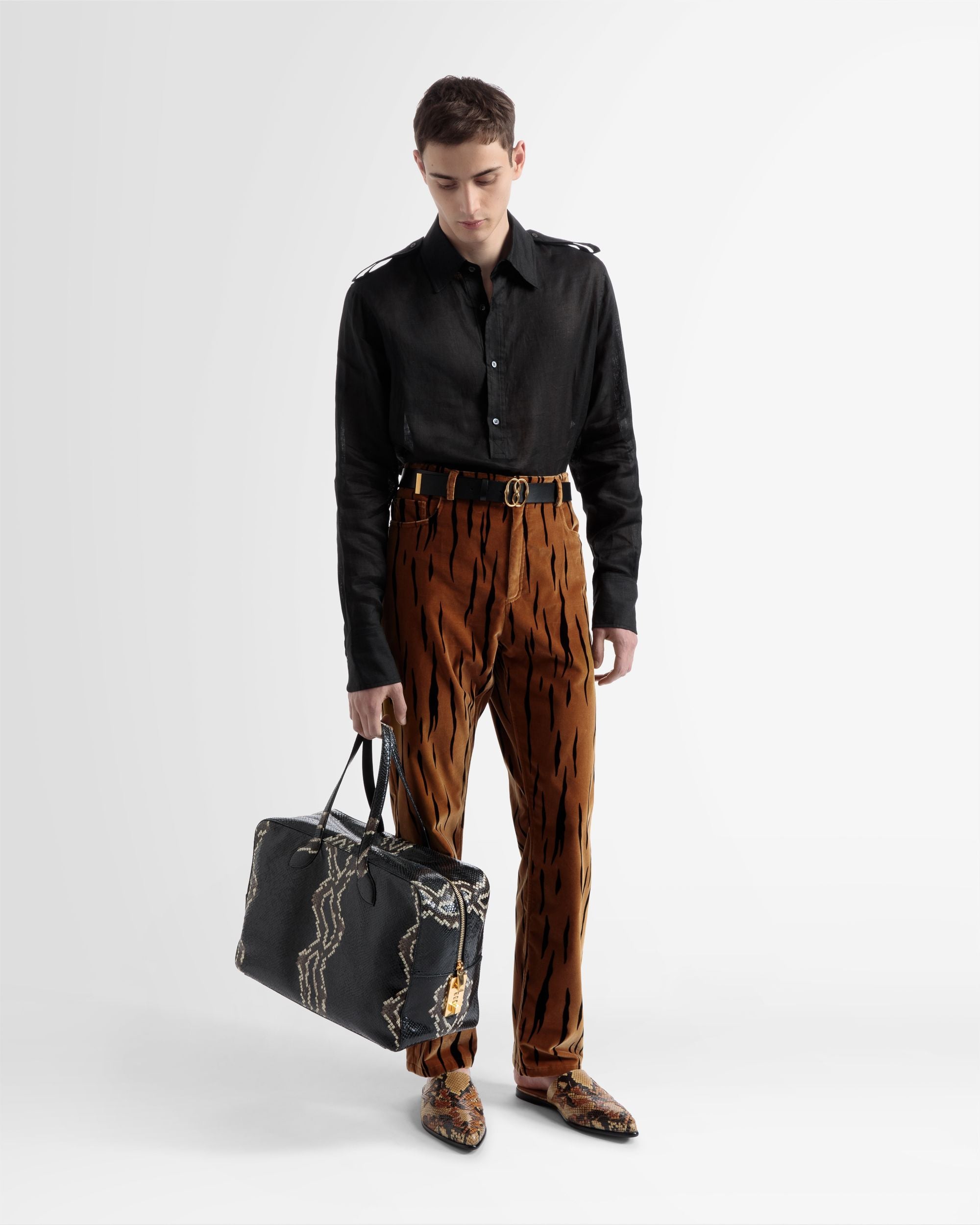 Lago Weekender Bag In Python Print - Men's - Bally - 02