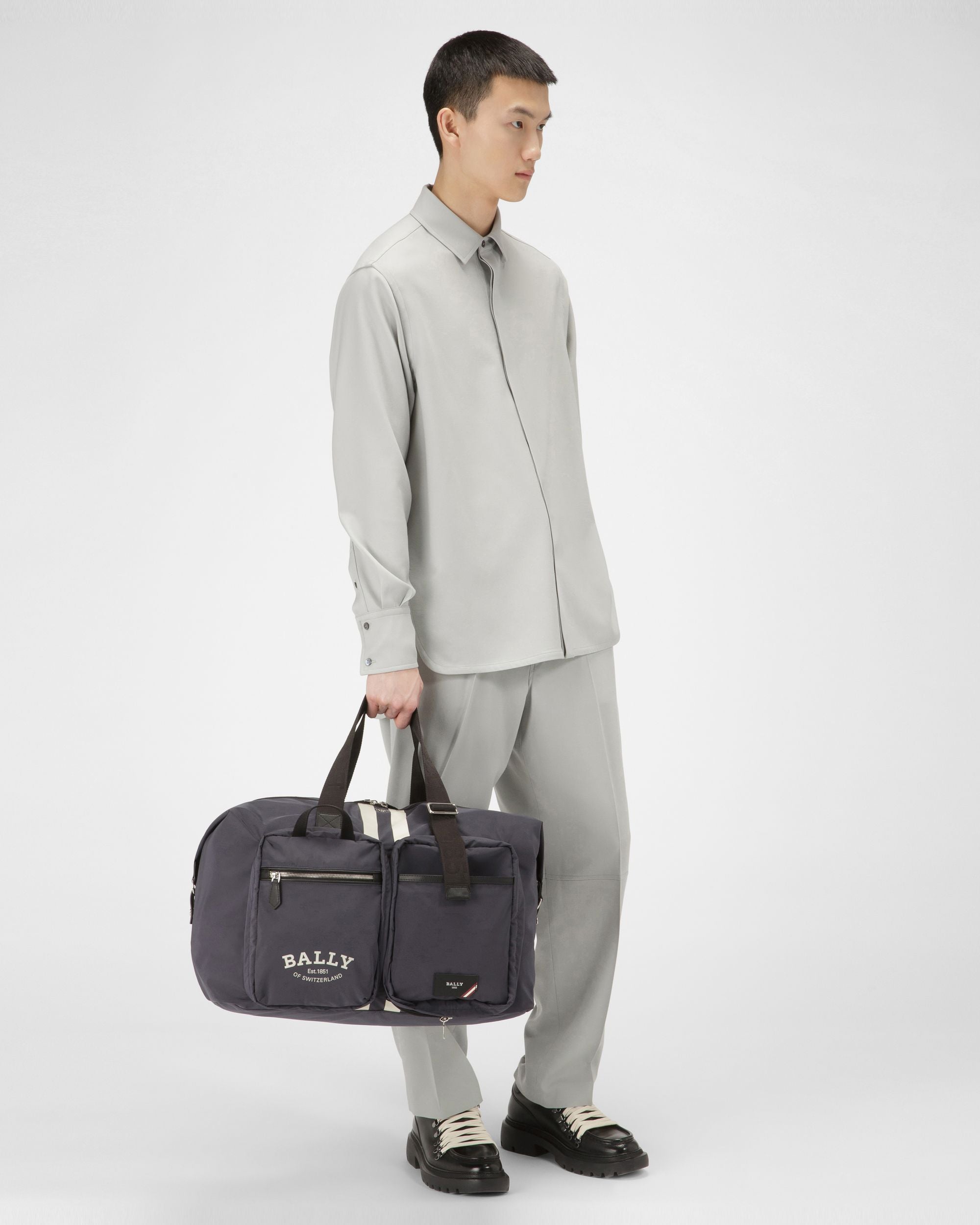 Fesder Nylon Weekender Bag In Navy - Men's - Bally - 03