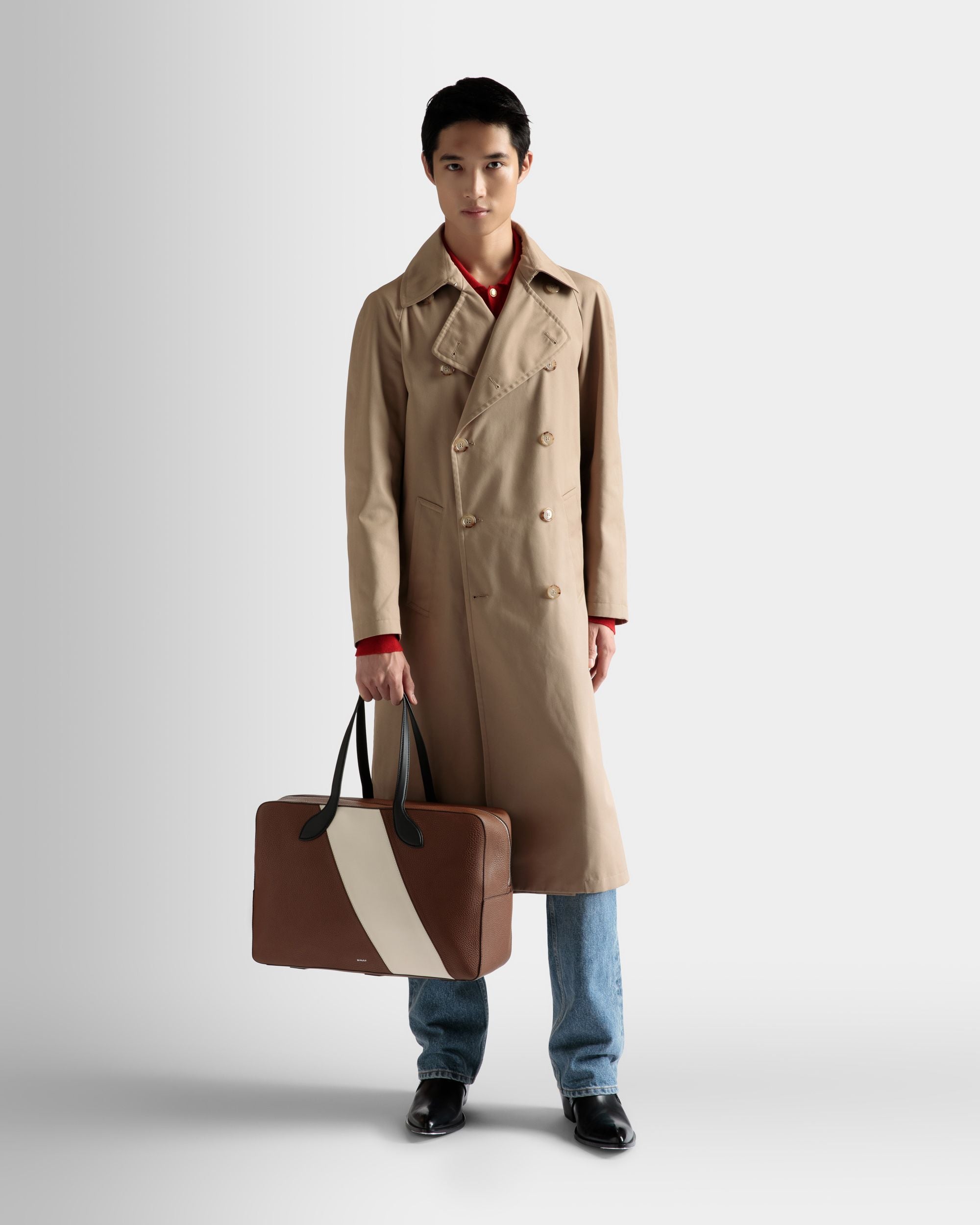 Lago Weekender In Brown Leather - Men's - Bally - 02