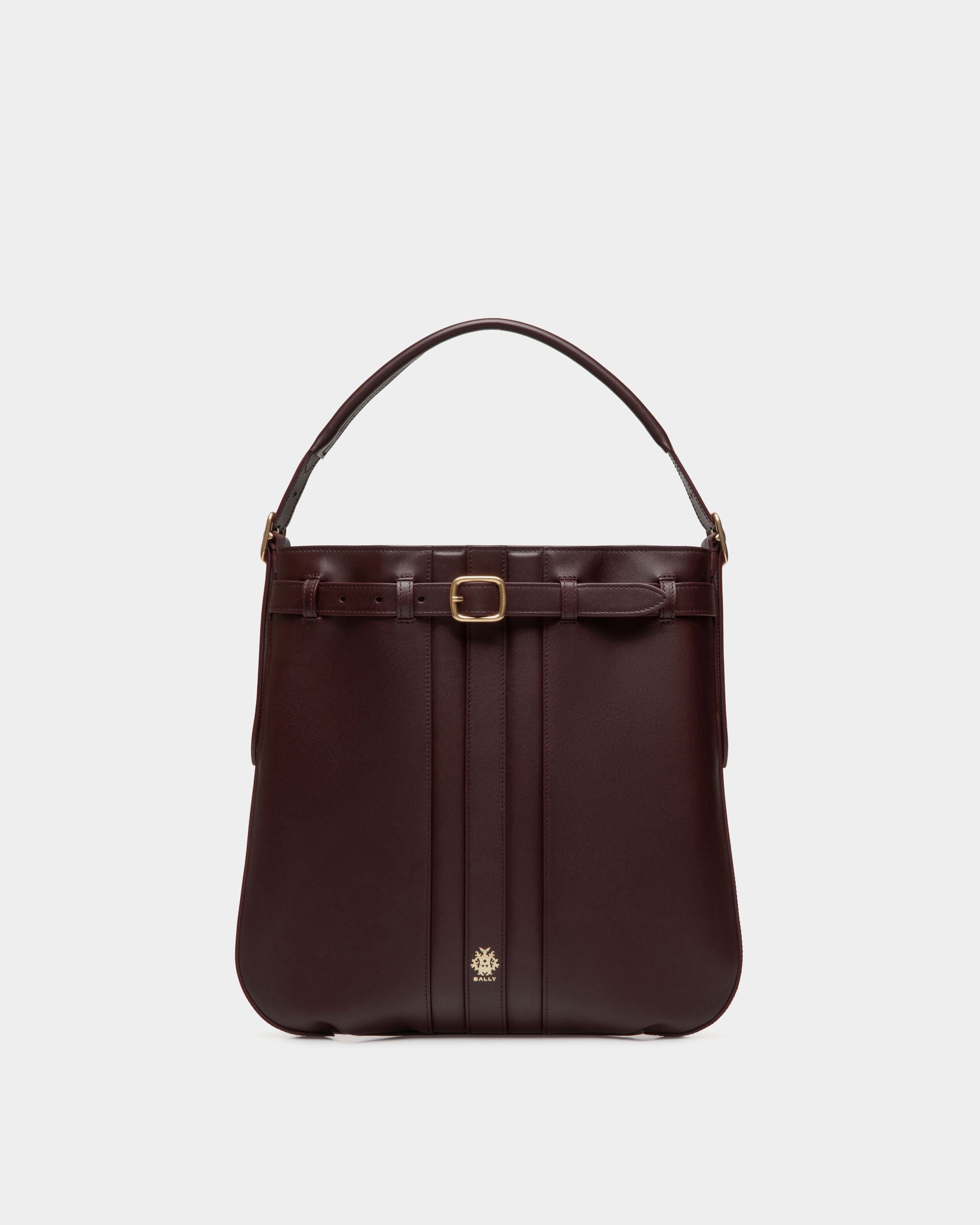 Beckett Crossbody Bag In Deep Burgundy Leather - Men's - Bally - 01