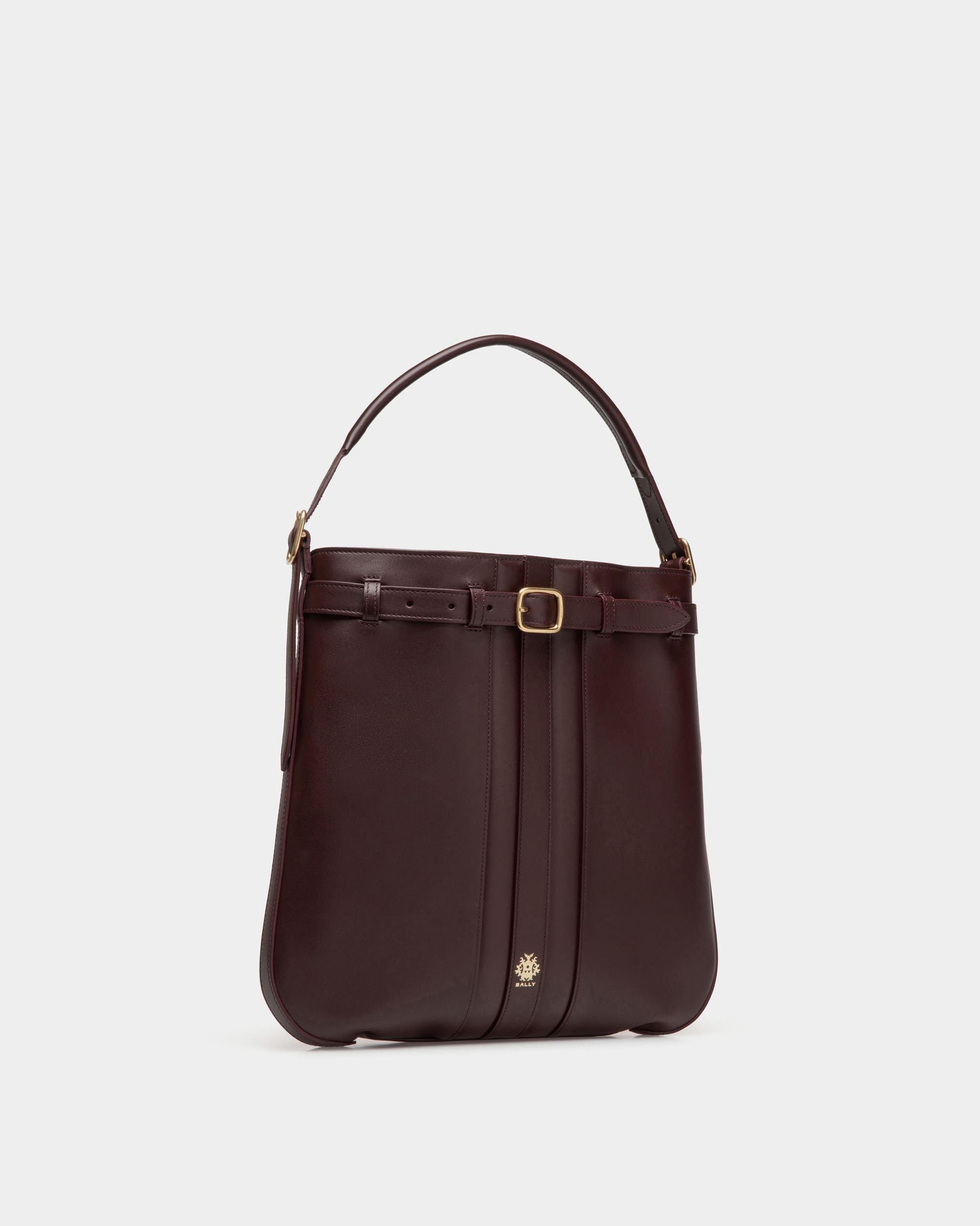 Beckett Crossbody Bag In Deep Burgundy Leather - Men's - Bally - 04