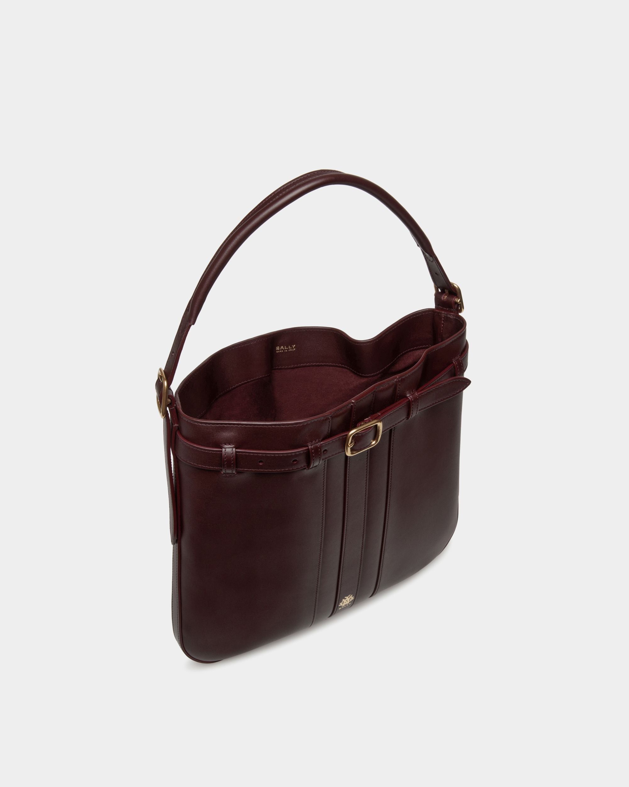 Beckett Crossbody Bag In Deep Burgundy Leather - Men's - Bally - 05