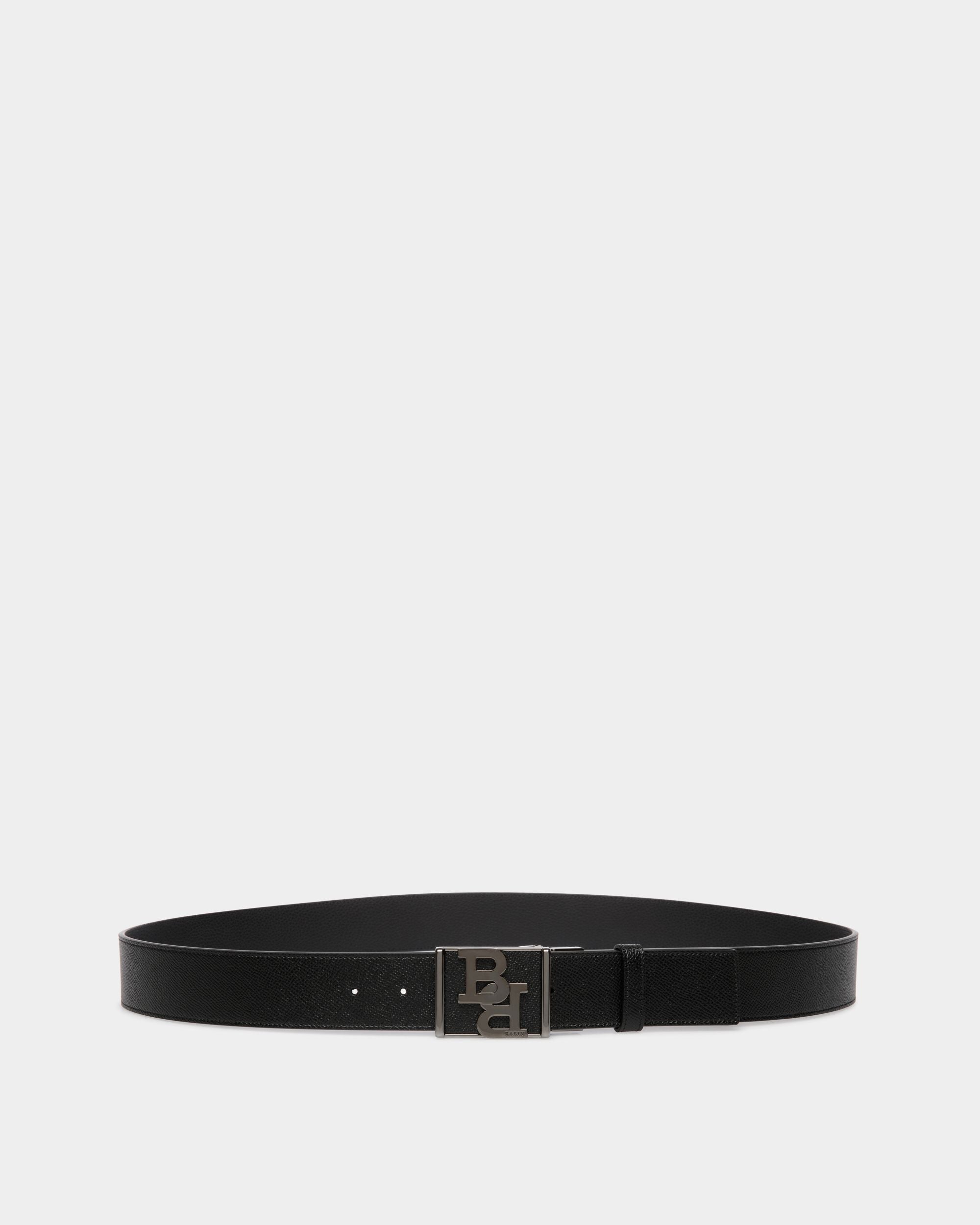 Adjustable Reversible Belt In Black Leather - Men's - Bally - 01